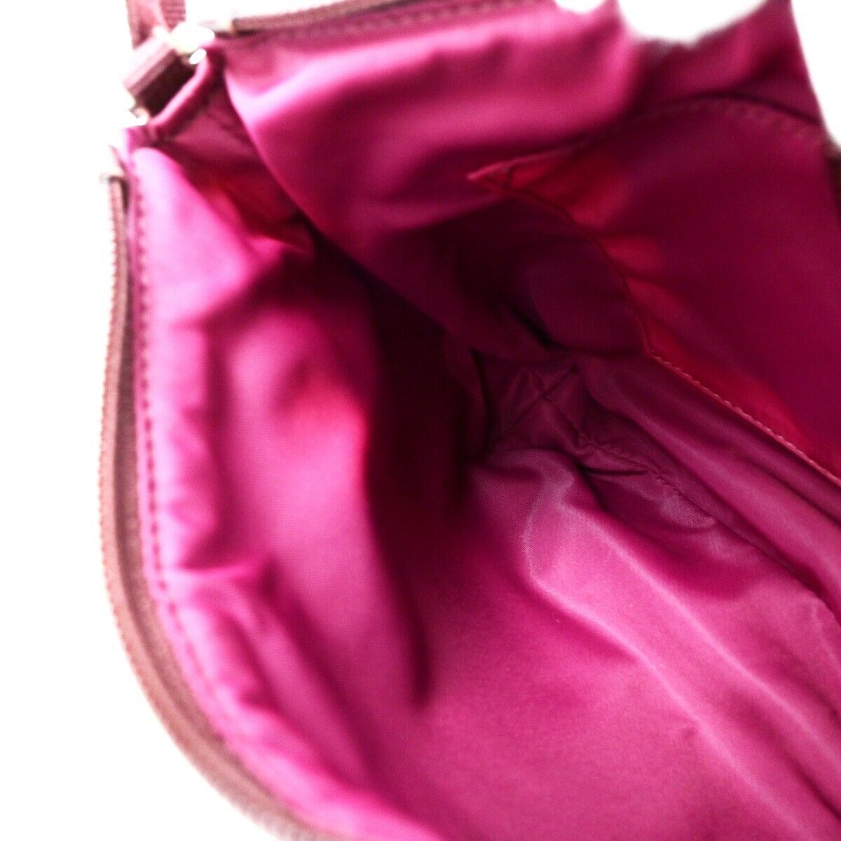 CHRISTIAN DIOR Logo Trotter Pattern Hand Bag Canvas Leather Red SHW 95EE049