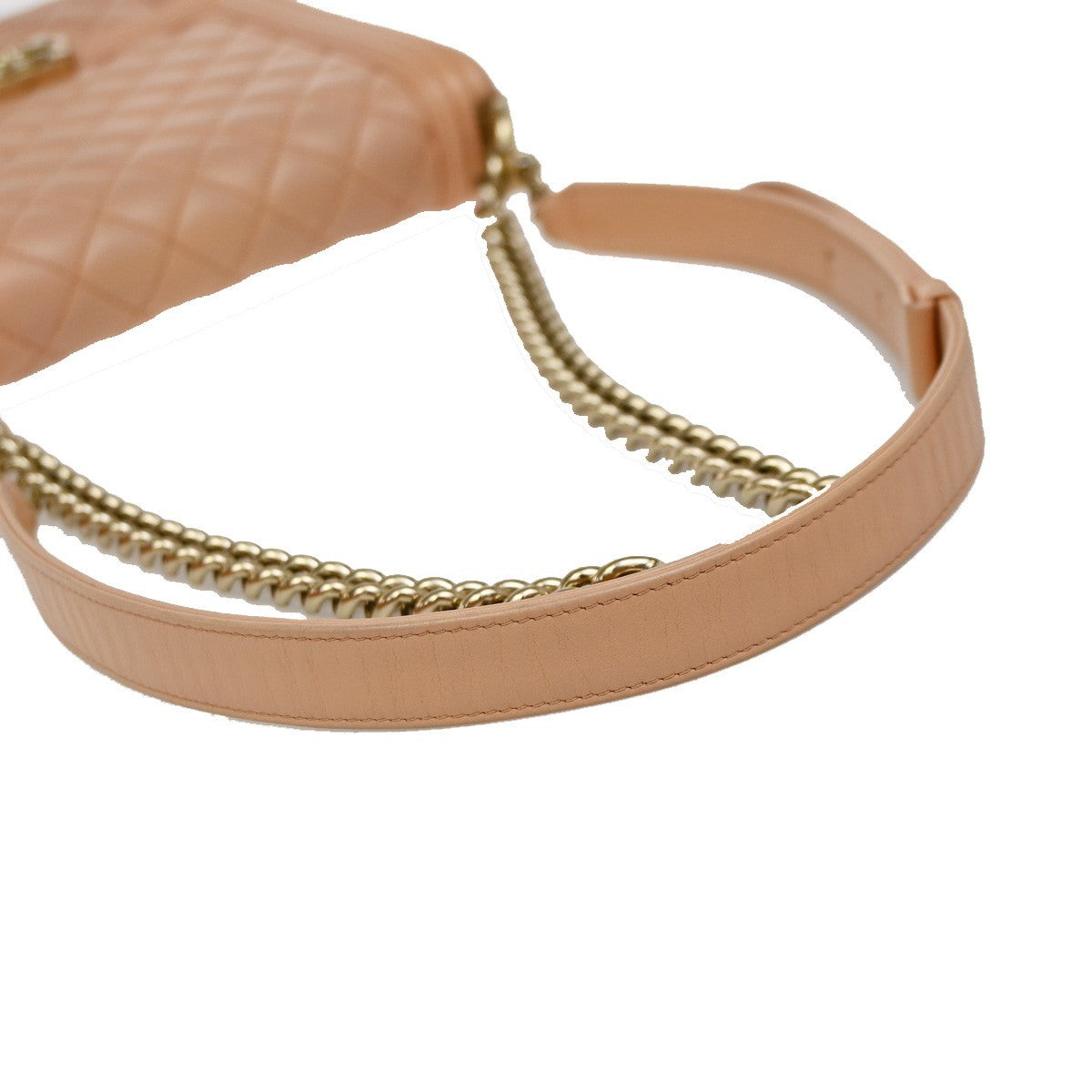 CHANEL Boy CC Logo Chain Shoulder Bag Lamb Skin Leather Pink GHW Italy 865RF731