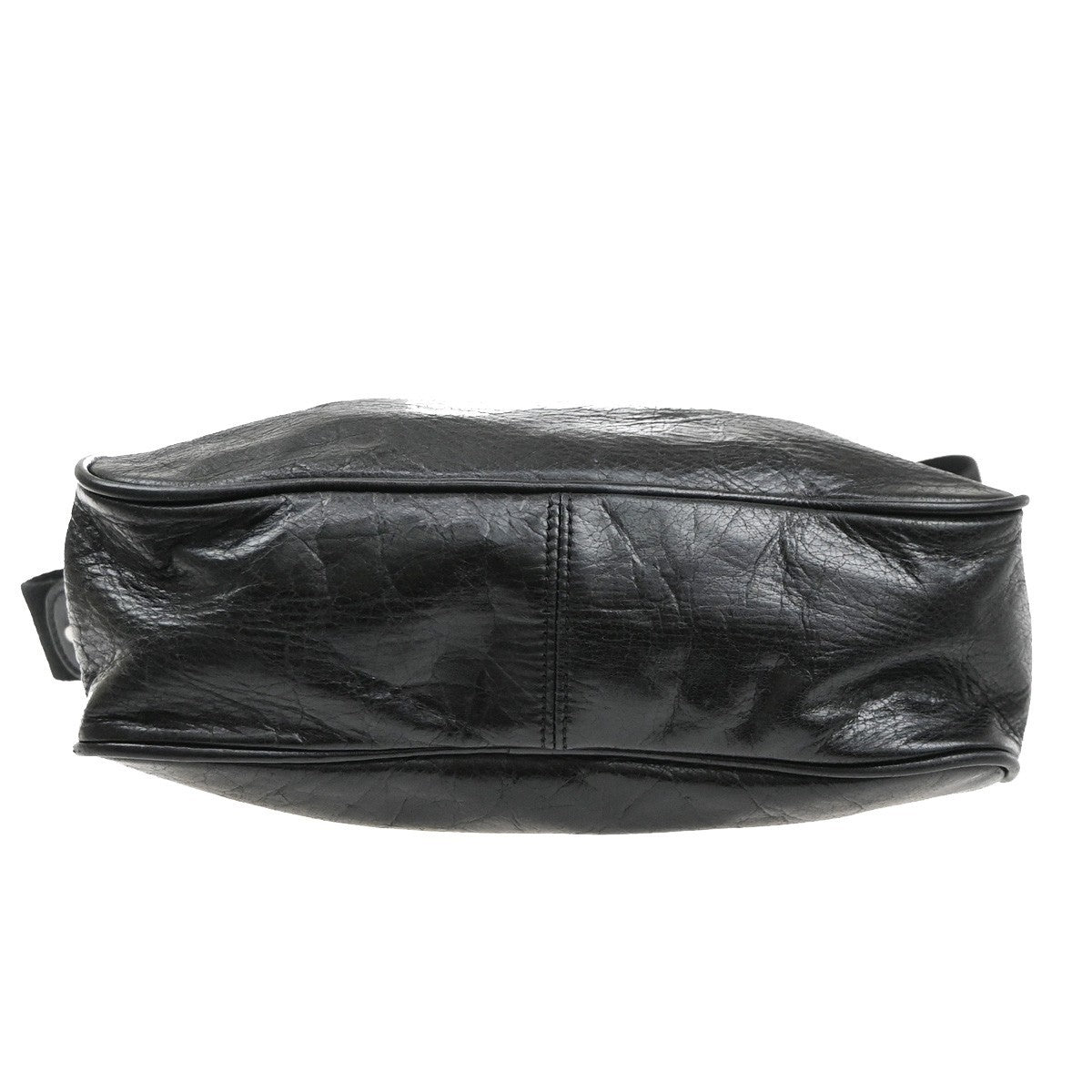 BALENCIAGA Logo Shoulder Hand Messenger Bag Leather Canvas Black 15CB003