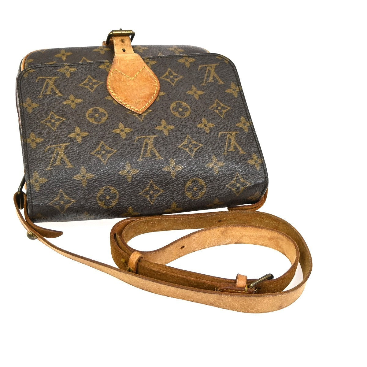 LOUIS VUITTON Cartouchiere MM Shoulder Bag Monogram Leather Brown M51253 32TA563