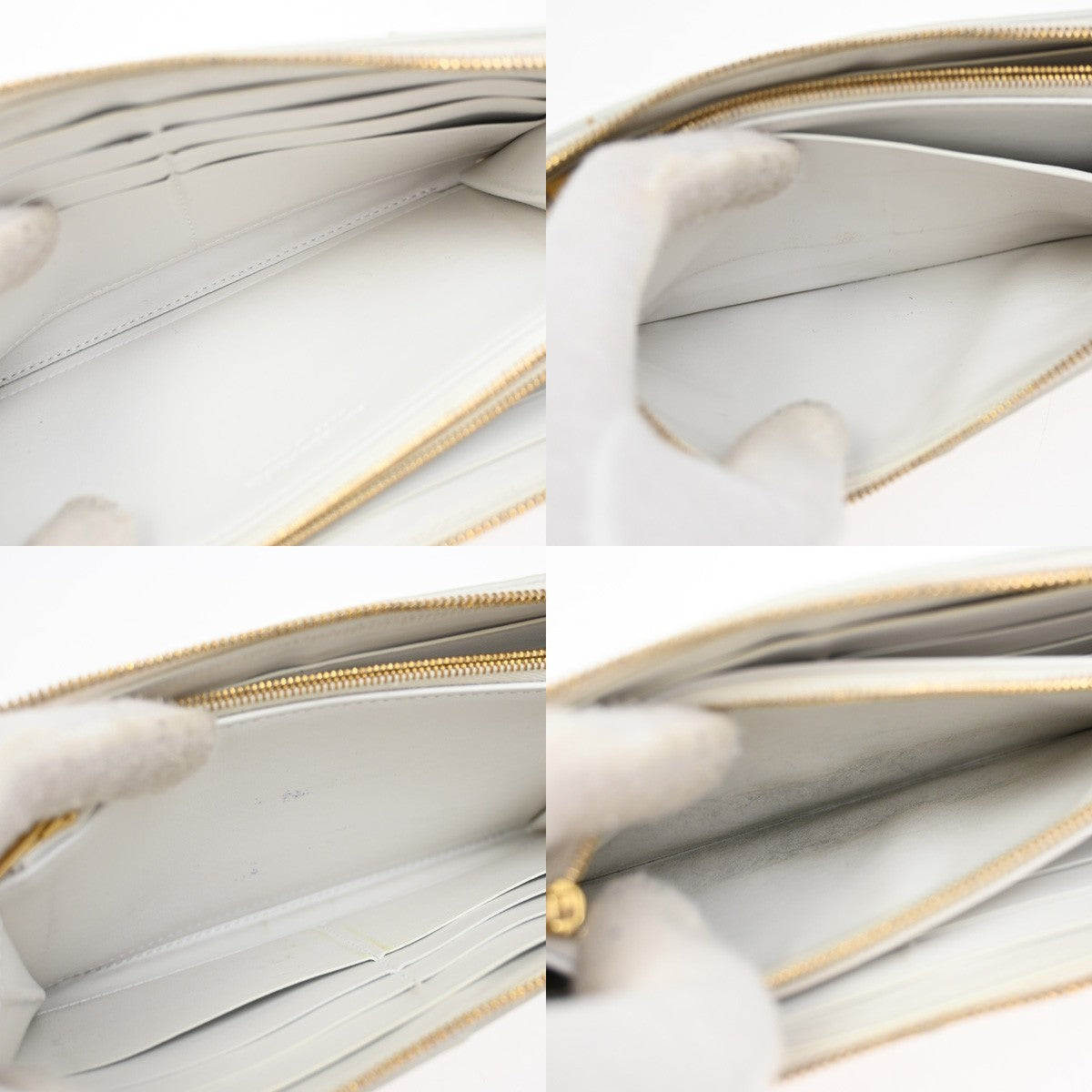 BOTTEGA VENETA Cassette Intrecciato Zippy Long Wallet Leather White GHW 64KB978