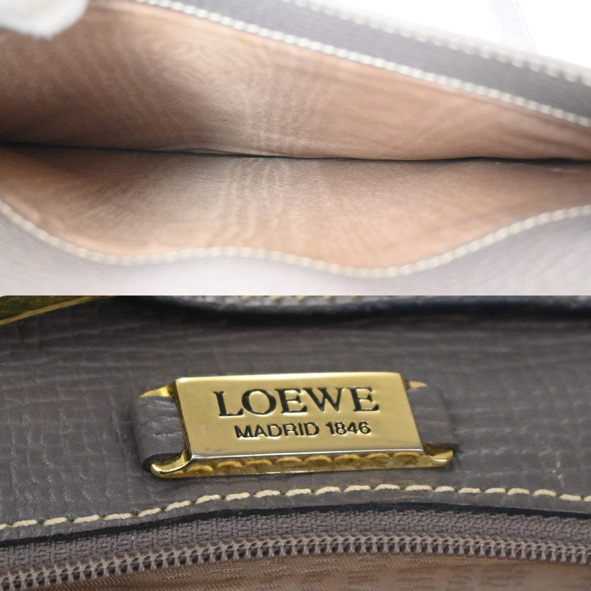 LOEWE Logo Barcelona 2Way Shoulder Bag Embossing Leather Purple GHW 86TA234