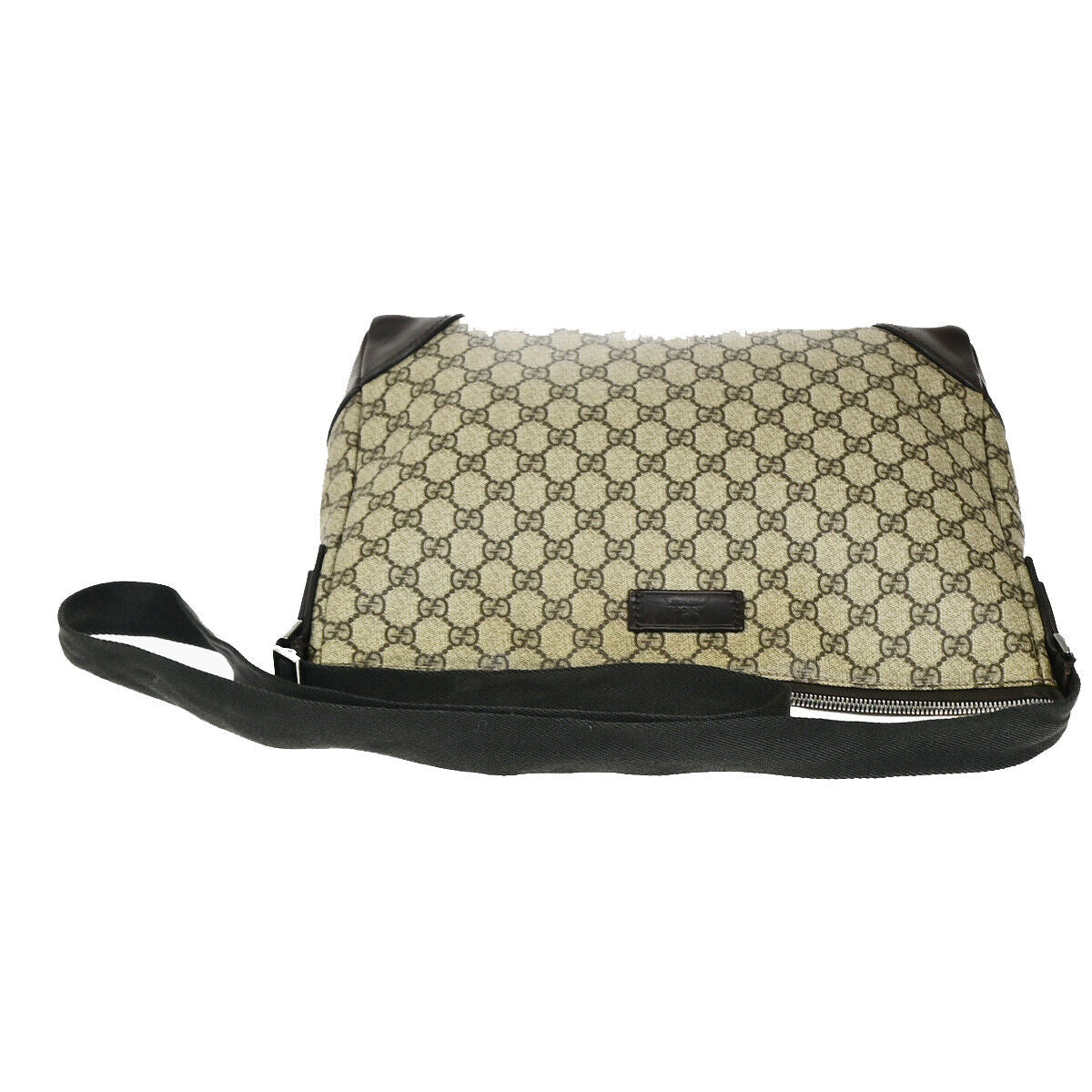 GUCCI Logo GG Pattern Crossbody Shoulder Bag PVC Leather Brown Italy 04YG476
