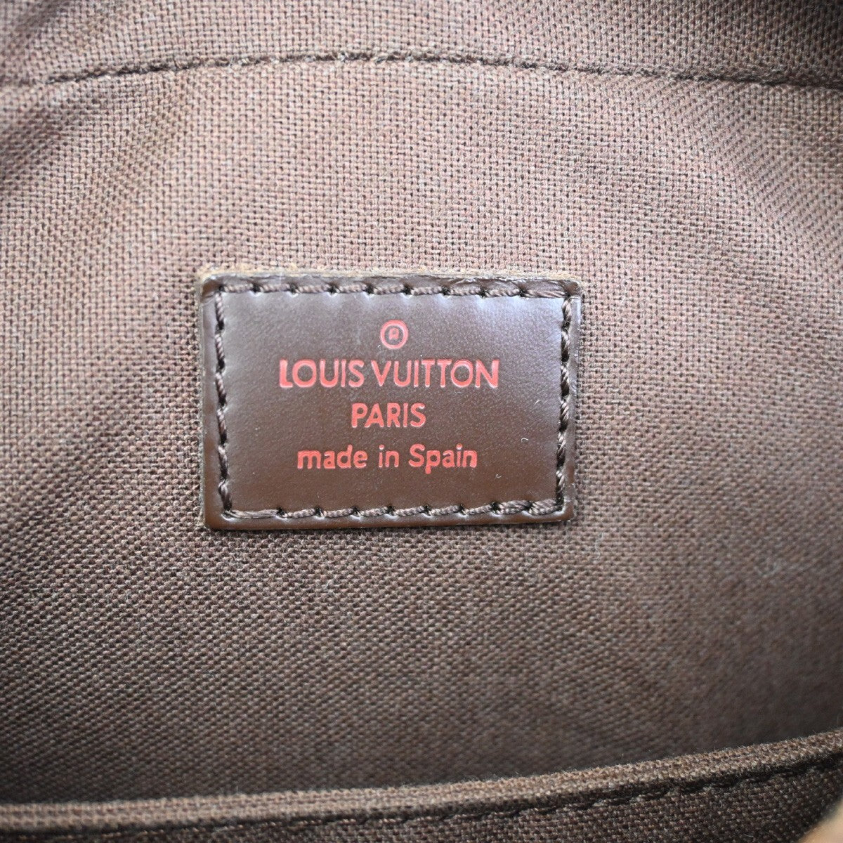 LOUIS VUITTON Olav PM Shoulder Bag Damier Ebene Leather Brown N41442 85FB540