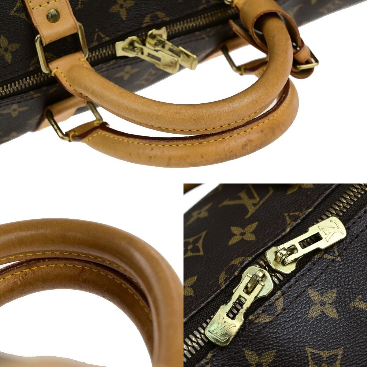 LOUIS VUITTON Keepall 50 Travel Hand Bag Monogram Leather Brown M41426 72ED322