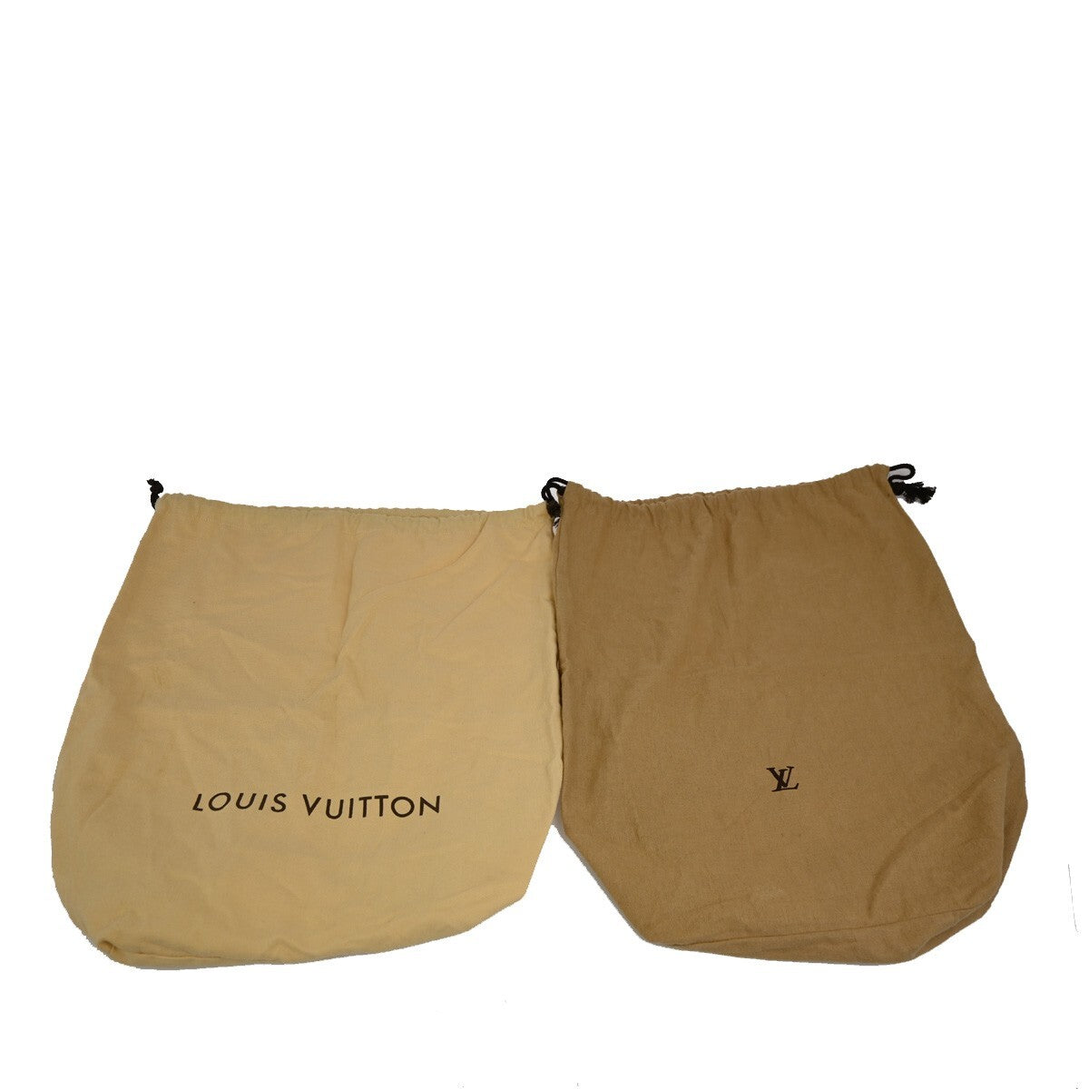 LOUIS VUITTON Logo 10 Set Dust Bag Drawstring Canvas Cotton Beige Brown 09FB542