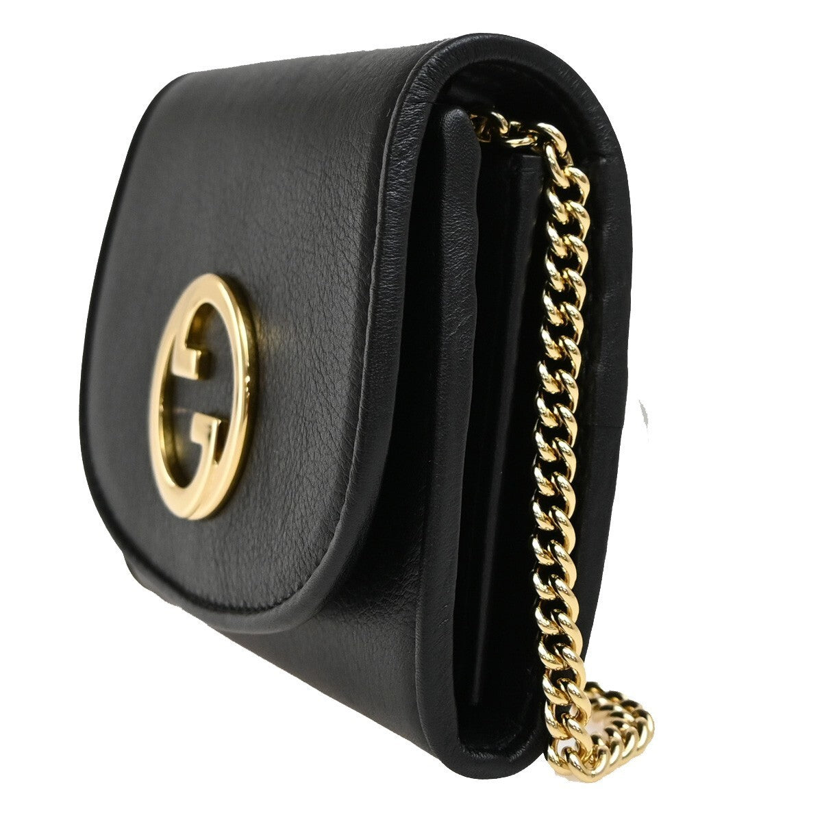 GUCCI GG Blondie Mini Crossbody Chain Wallet Shoulder Bag Leather BK GHW 98RL129