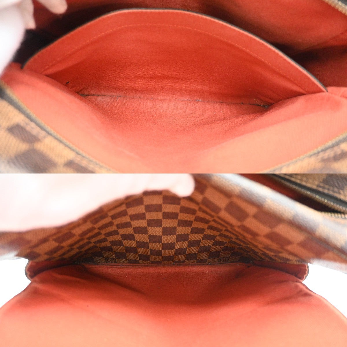 LOUIS VUITTON Naviglio Shoulder Bag Damier Ebene Leather Brown N45255 87YJ278