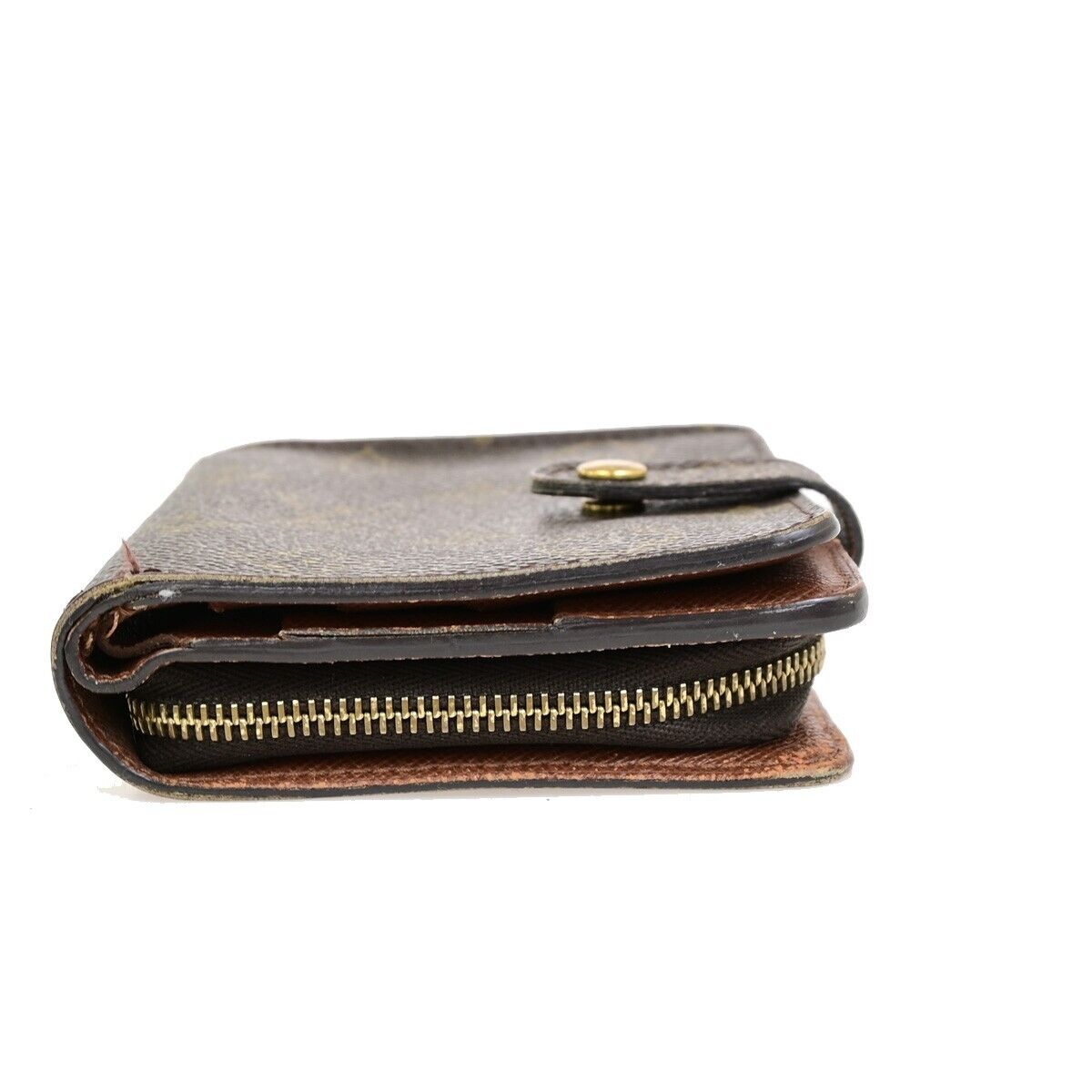LOUIS VUITTON Compact Zip Bifold Wallet Monogram Leather Brown M61667 02ED910