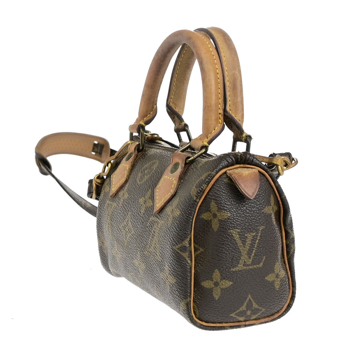 LOUIS VUITTON Mini Speedy 2Way Hand Bag Monogram Leather Brown M41534 35YF177
