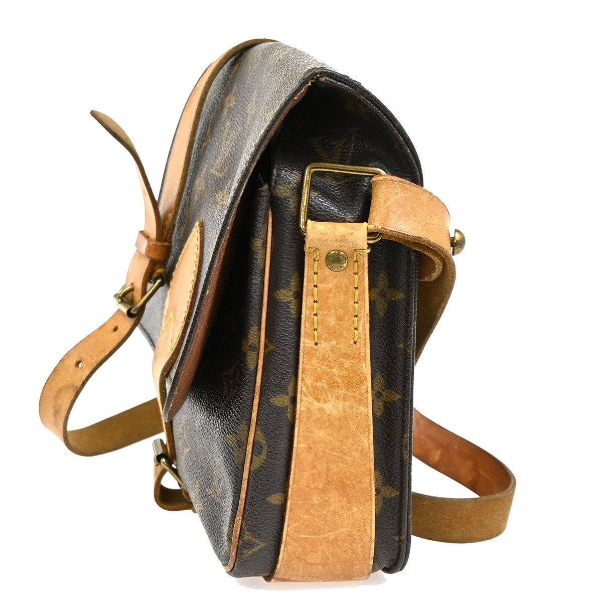 LOUIS VUITTON Cartouchiere MM Shoulder Bag Monogram Leather Brown M51253 37CA969