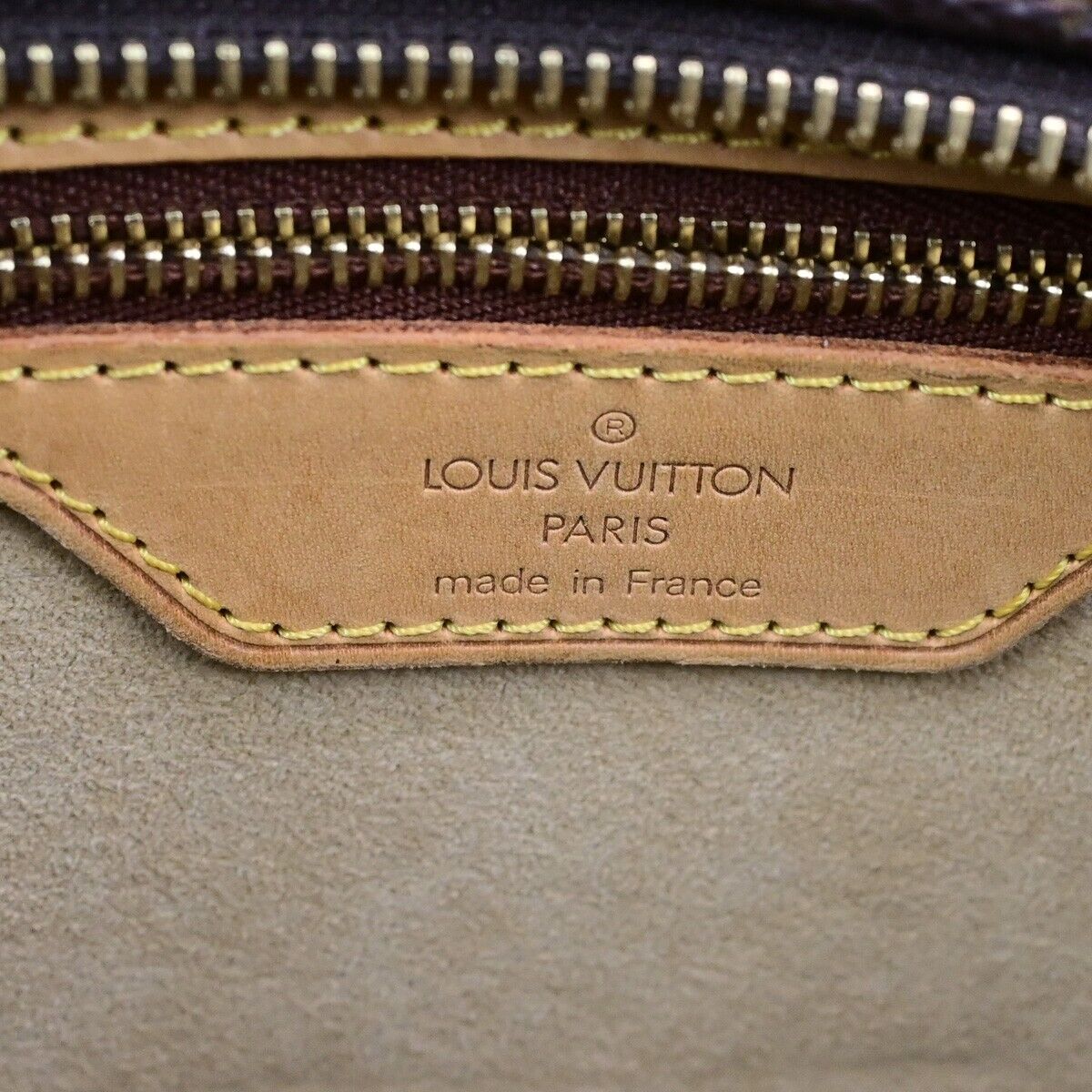 LOUIS VUITTON Logo Luco Shoulder Tote Bag Monogram Leather Brown M51155 84ED409