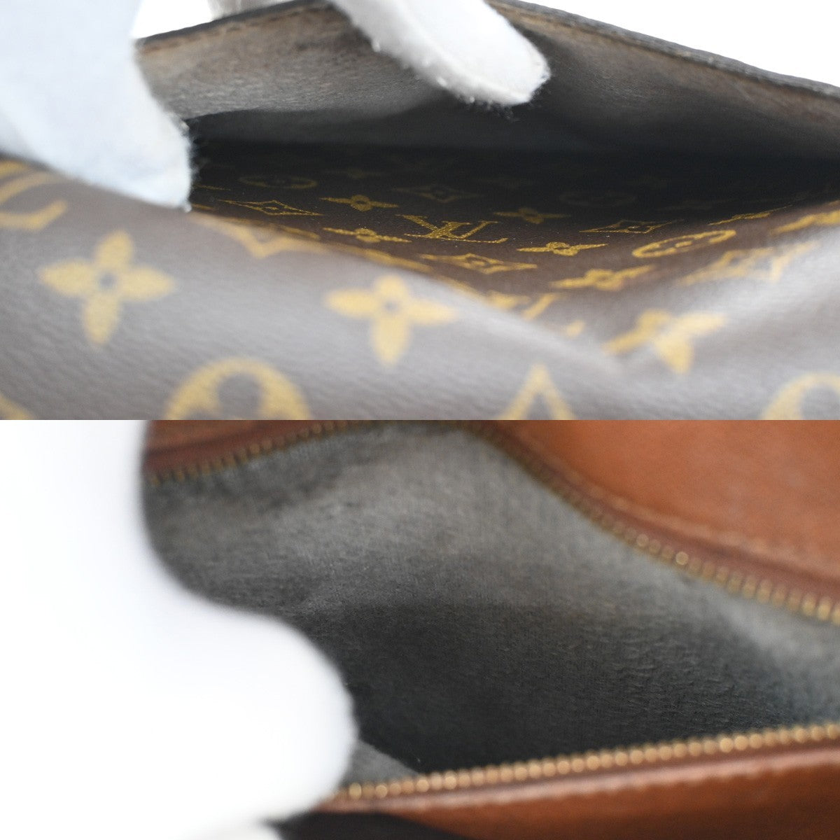 LOUIS VUITTON Saint Cloud GM Shoulder Bag Monogram Leather Brown M51242 39CA330