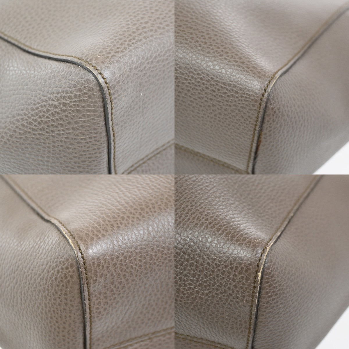 GUCCI Logo Swing Tote Bag Pebbled Calfskin Leather Brown Pink GHW Italy 70KC633