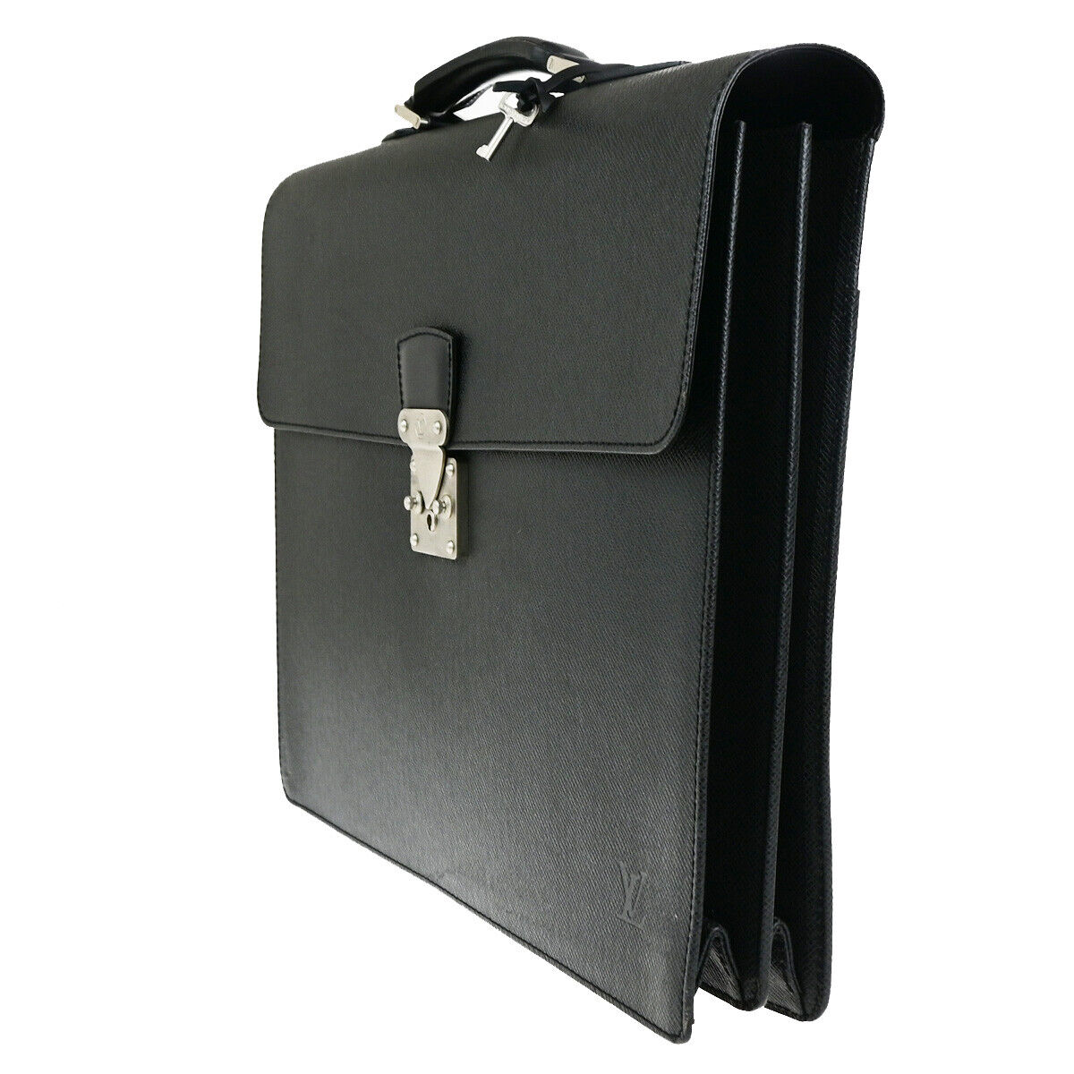 LOUIS VUITTON LV Moskova Briefcase Hand Bag Taiga Leather Black M30032 61YG584