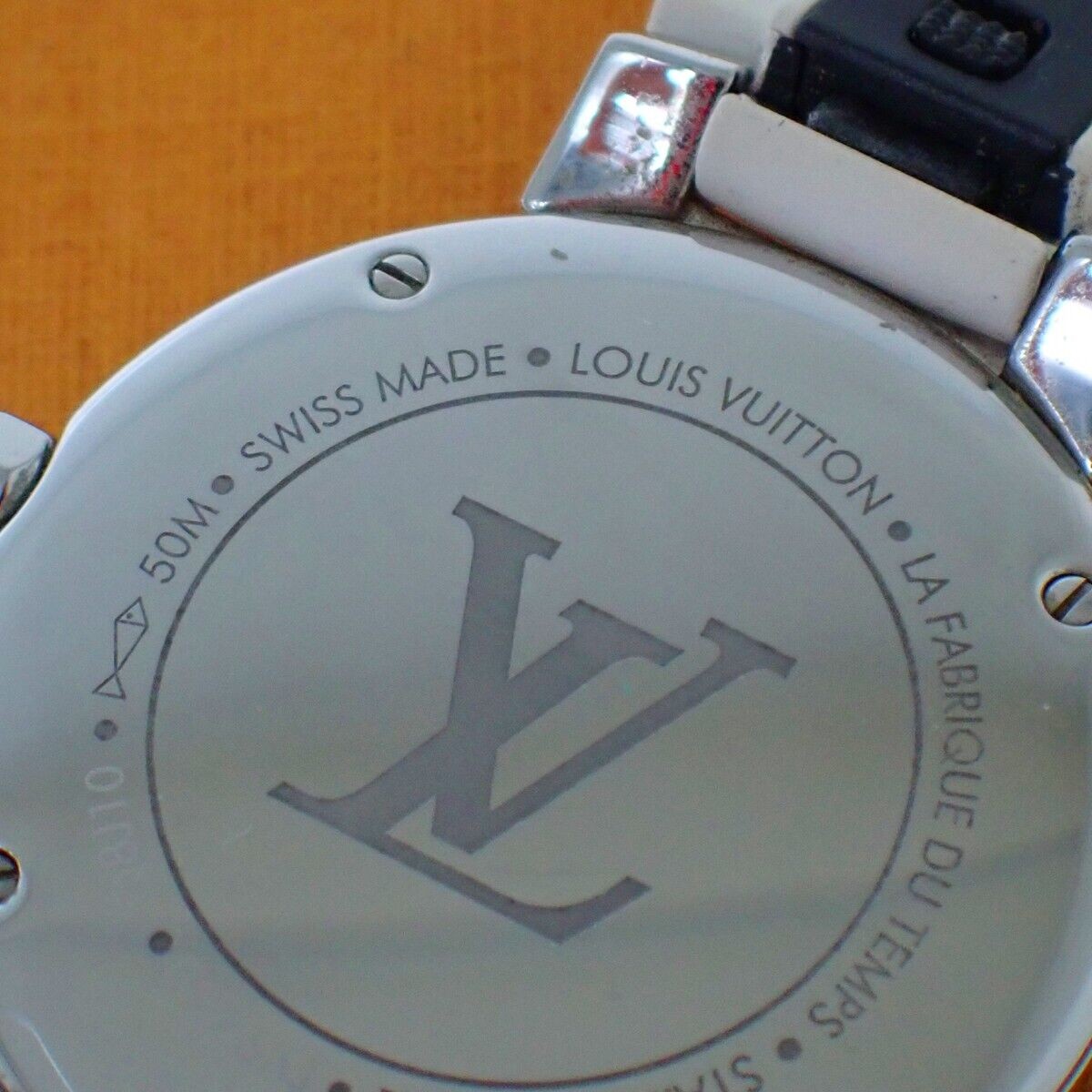 LOUIS VUITTON Tambour Moonstar Quartz Watch Rubber Band White Q8J10 680RH773