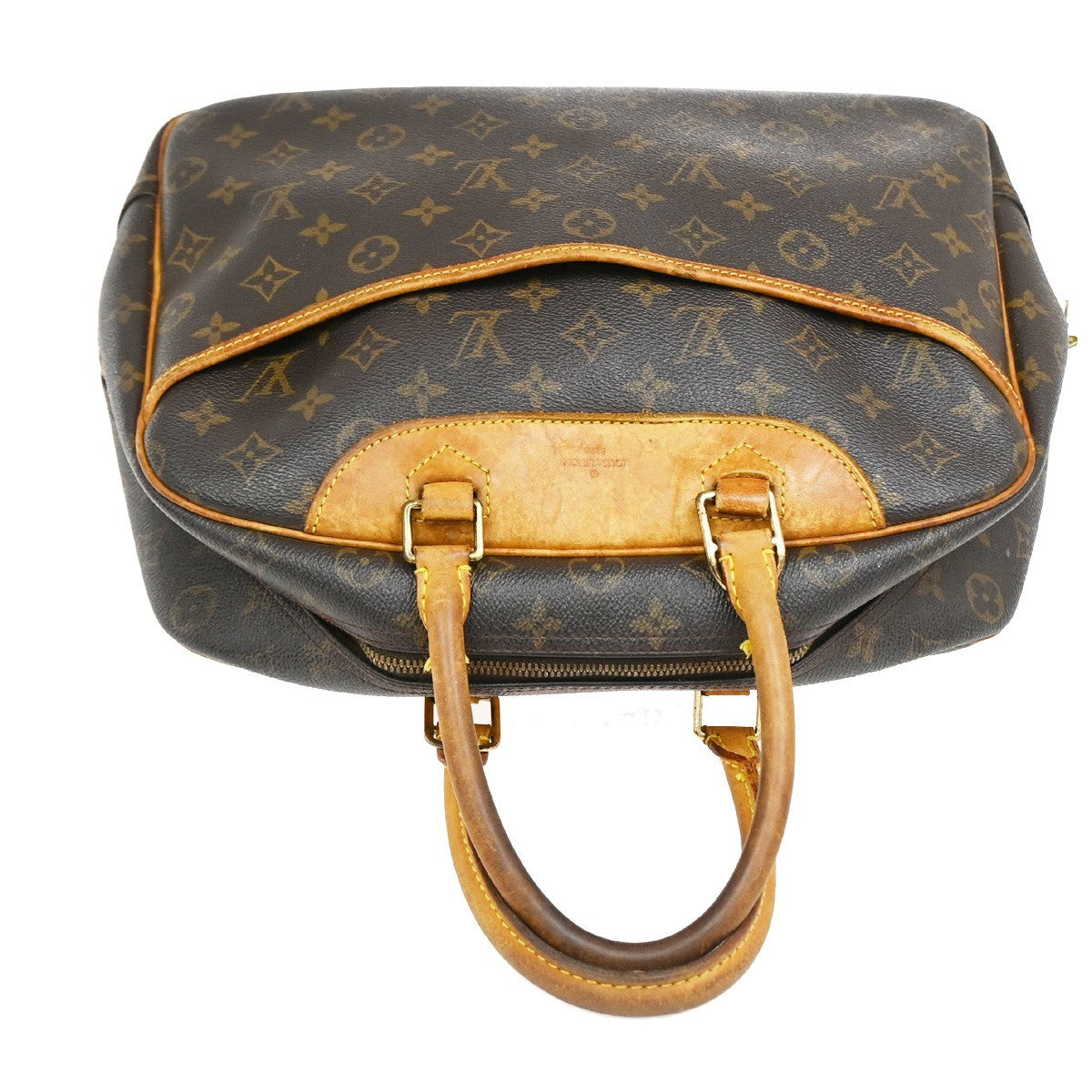 LOUIS VUITTON LV Logo Deauville Hand Bag Monogram Leather Brown M47270 36DA029