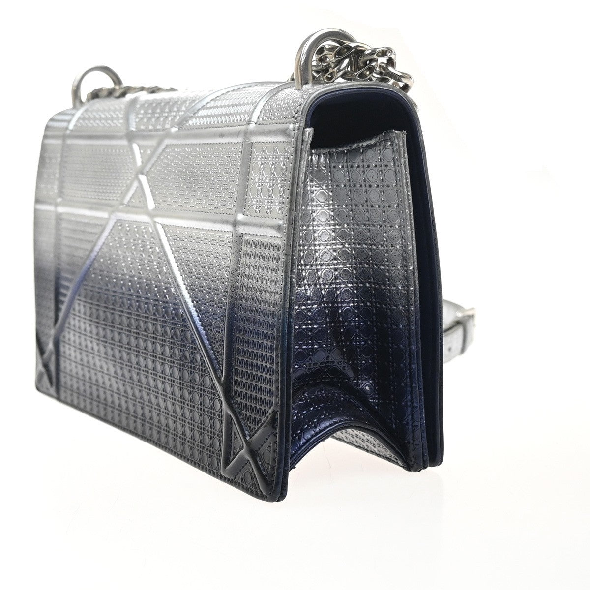 CHRISTIAN DIOR Ombre Diorama Archicannage Chain Shoulder Bag Leather 50RL945
