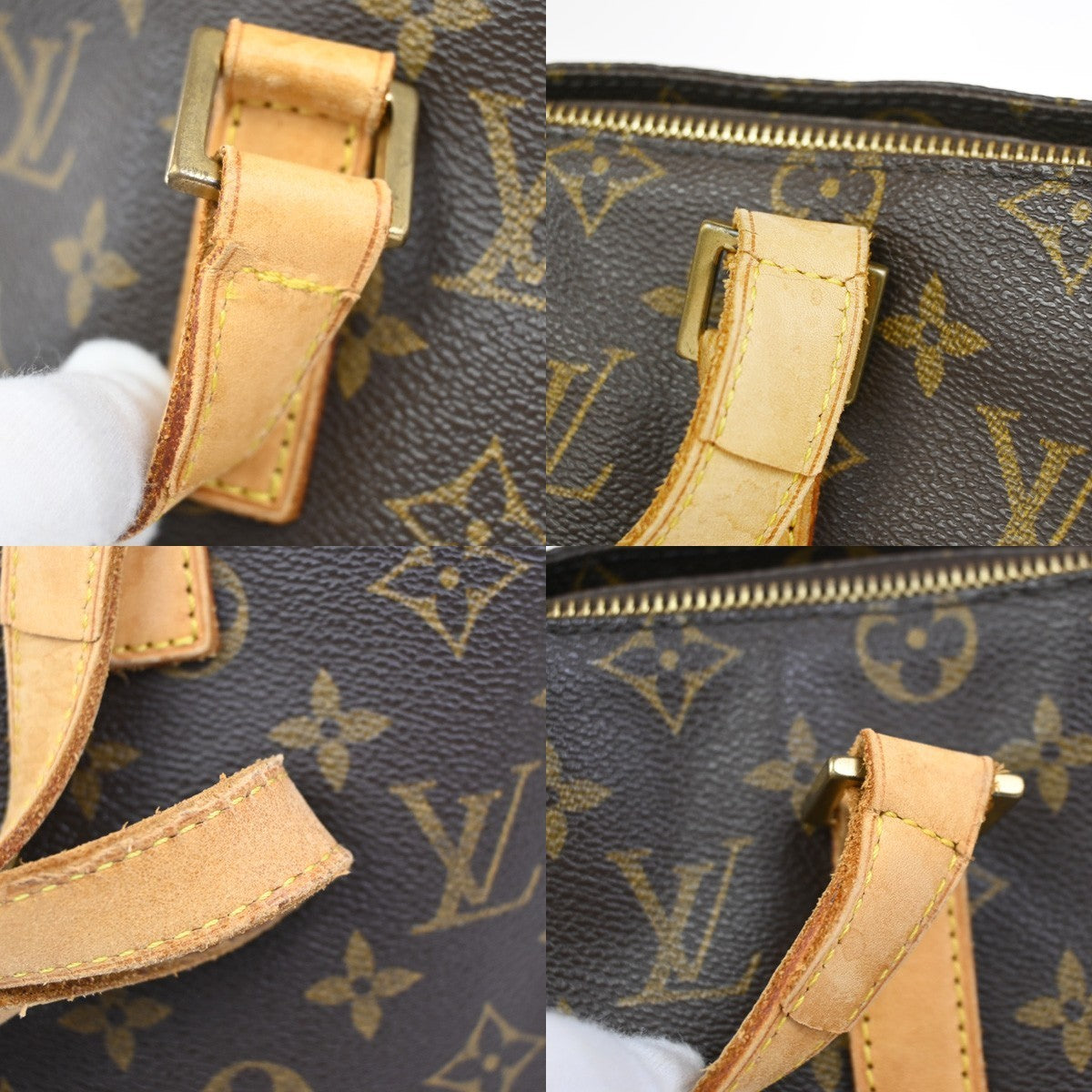 LOUIS VUITTON Cabas Mezzo Shoulder Bag Monogram Leather Brown USA M51151 77KD183