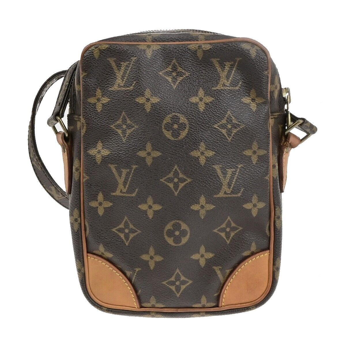 LOUIS VUITTON Danube Shoulder Bag Monogram Leather Brown France M45266 65ED334