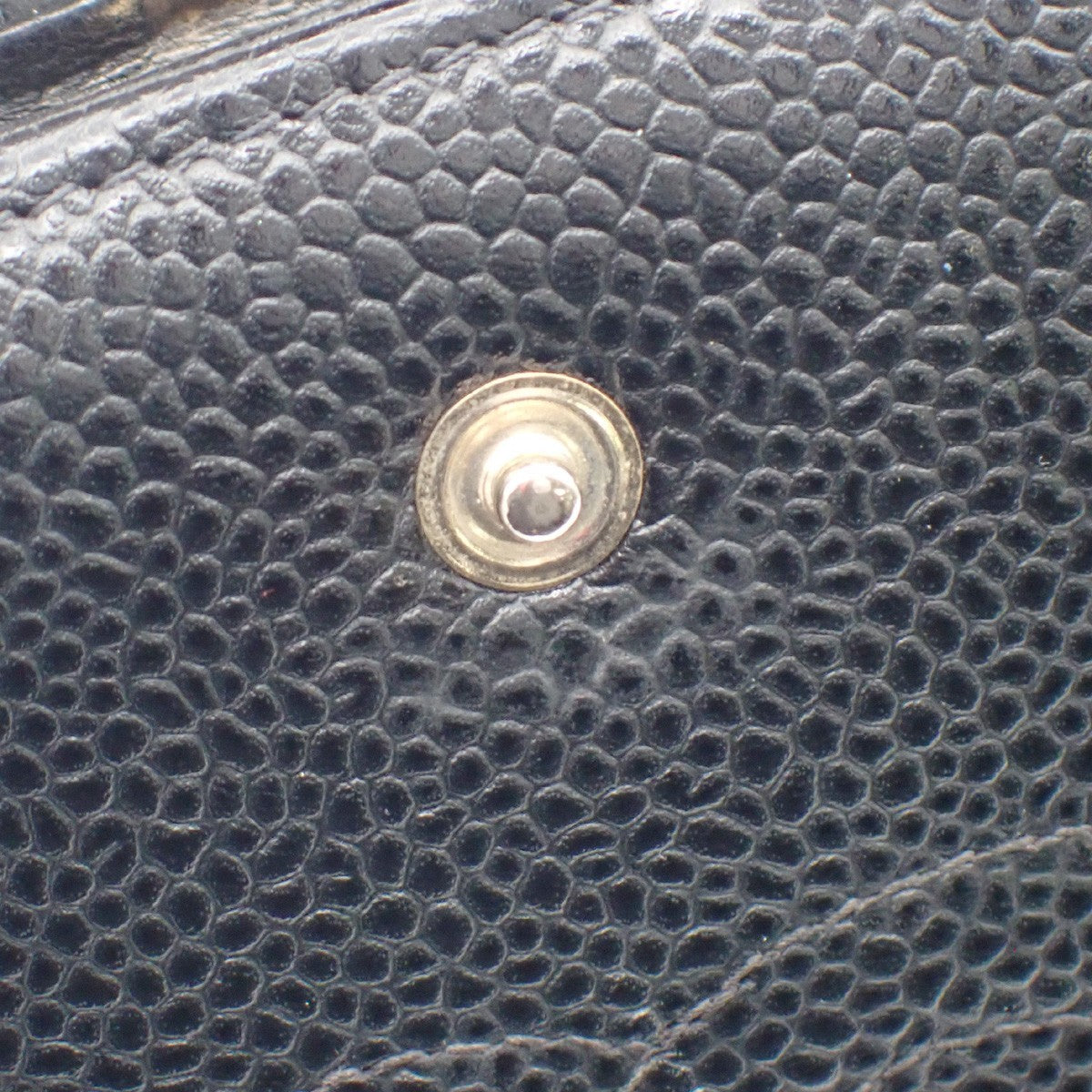 CHANEL CC Logo Long Bifold Wallet Purse Grained Calfskin Leather Black 30KC576