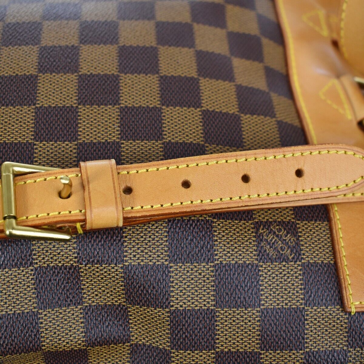 LOUIS VUITTON Logo Arlequin Backpack Bag Damier Ebene Brown N99038 50ED288