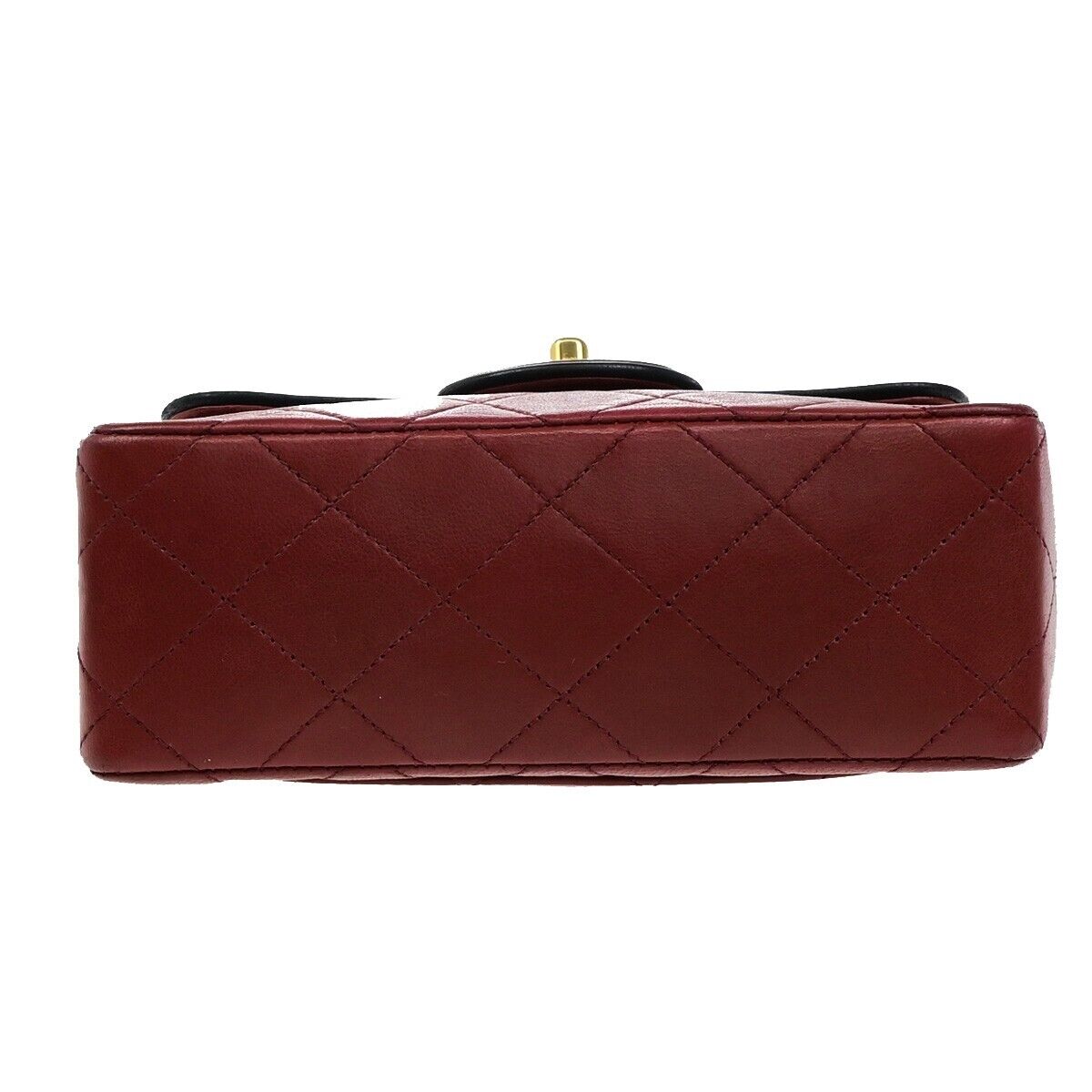 CHANEL CC Logo Mini Matelasse Chain Shoulder Bag Leather Red Vintage 335RF239