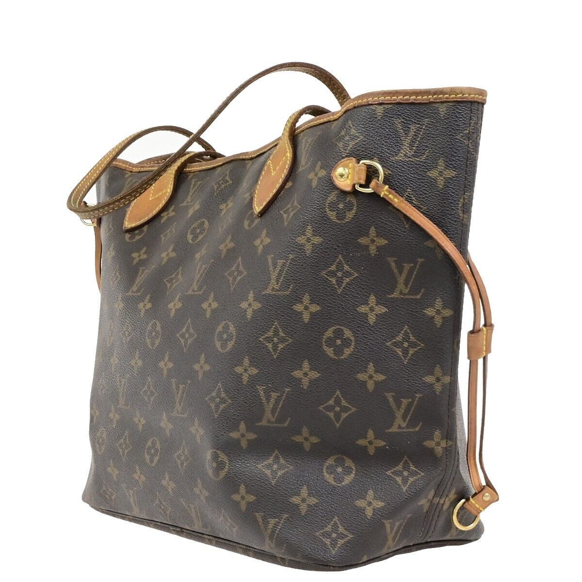 LOUIS VUITTON Neverfull MM Shoulder Tote Bag Monogram Leather BN M40156 97KA530