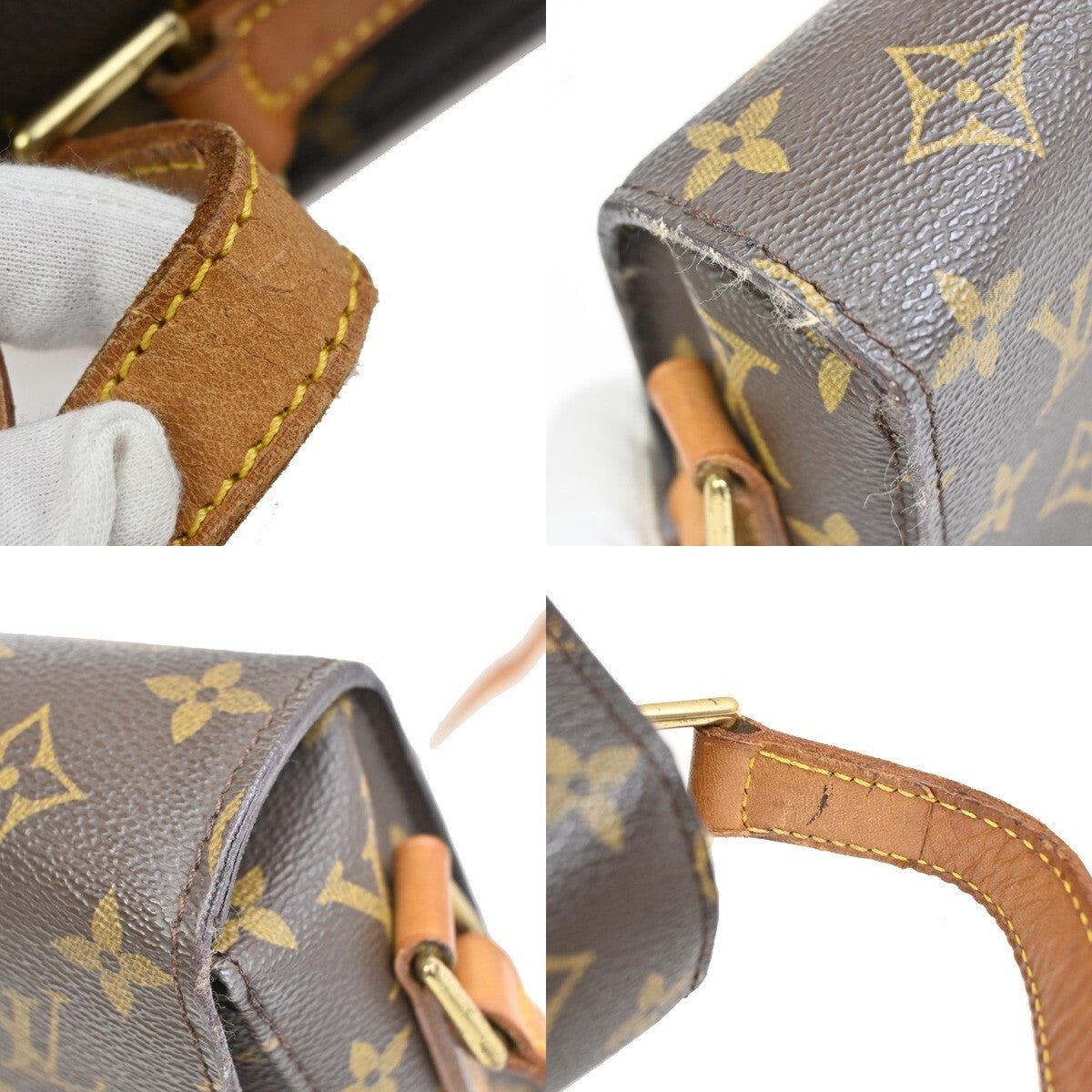 LOUIS VUITTON Saint Cloud GM Shoulder Bag Monogram Leather Brown M51242 34FB577