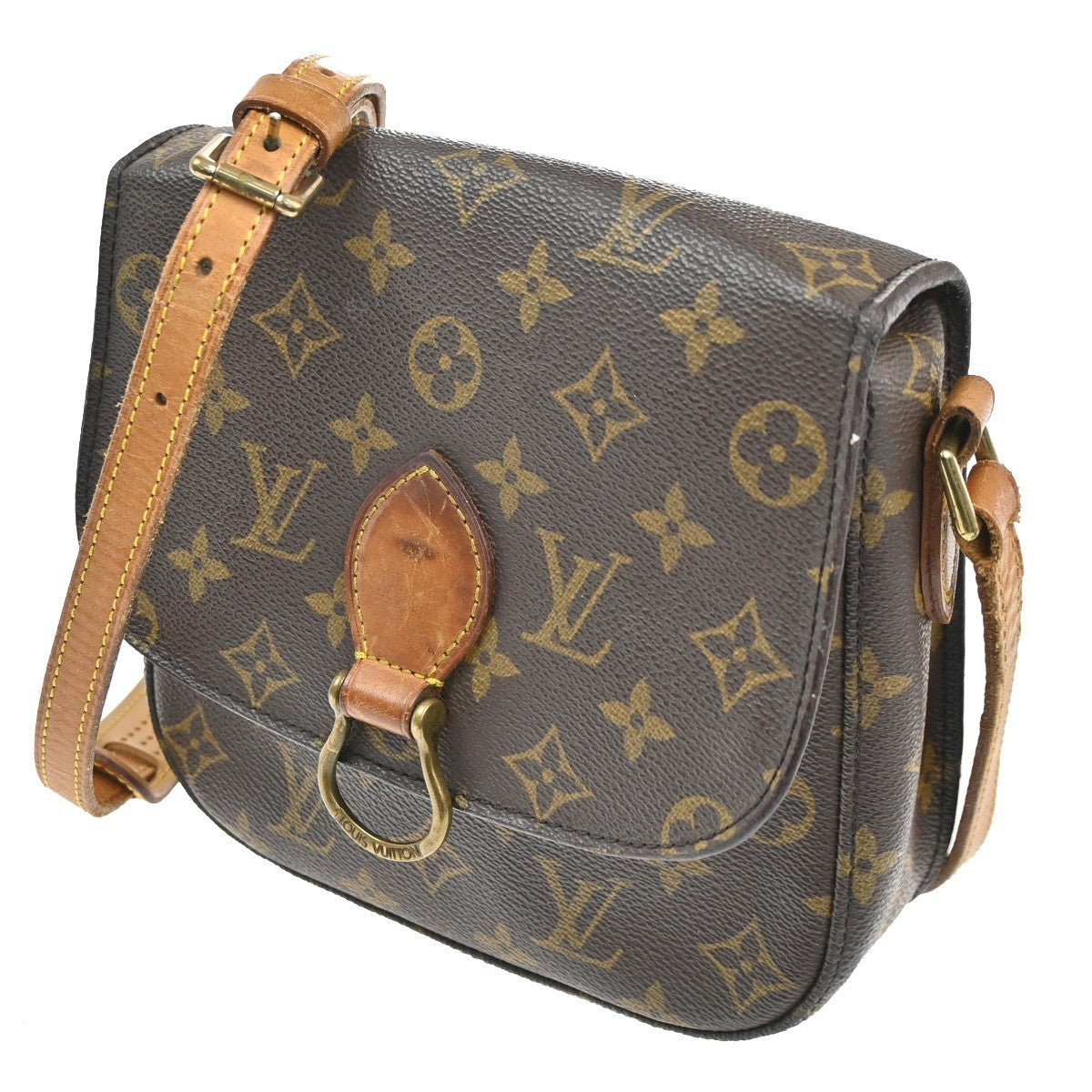 LOUIS VUITTON Saint Cloud MM Shoulder Bag Monogram Leather Brown M51243 83CA668