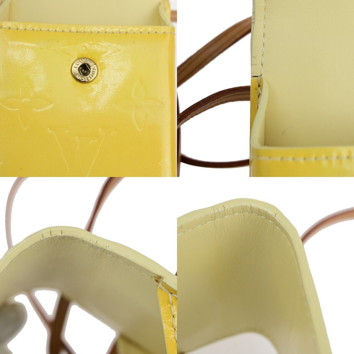 LOUIS VUITTON Walker Shoulder Bag Monogram Vernis Leather Yellow M91074 69SJ178