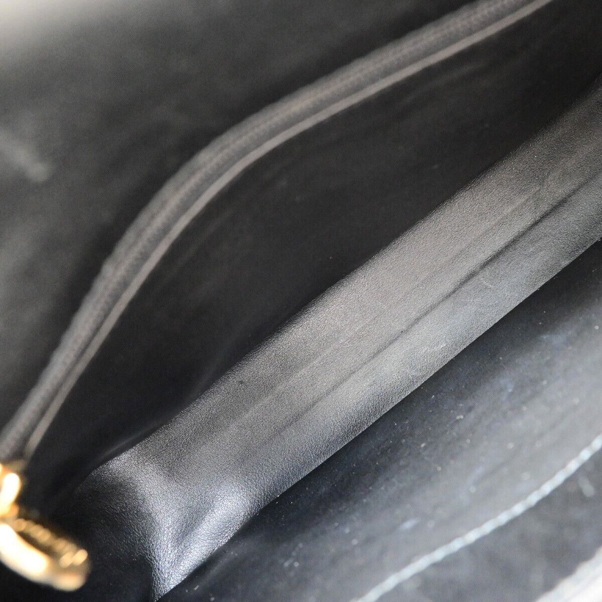 CARTIER Logo Panther Shoulder Bag Leather Black GHW Made in Italy 77EC368