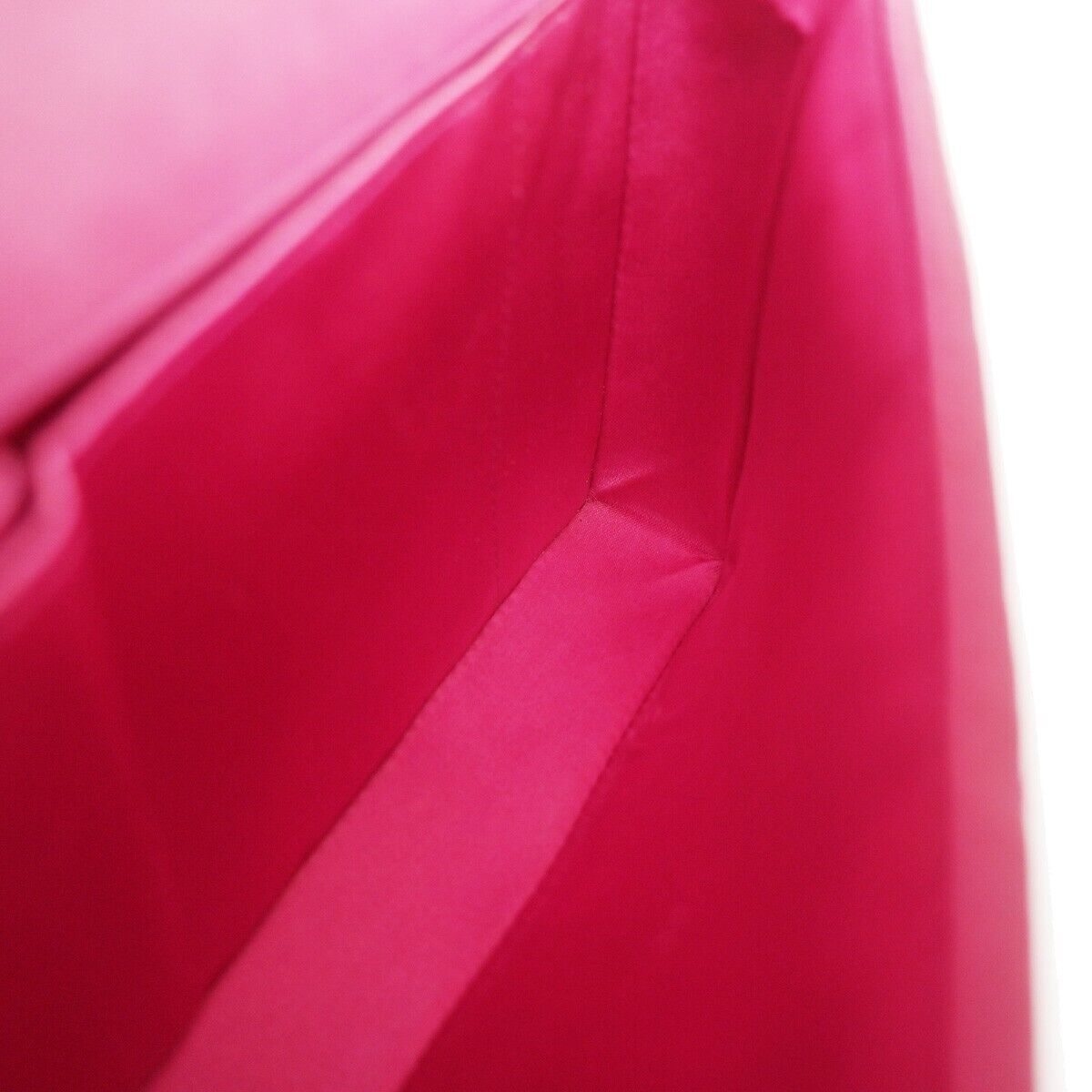 CHANEL CC Logo Chocolate Bar Chain Shoulder Bag Leather Magenta France 325RH263