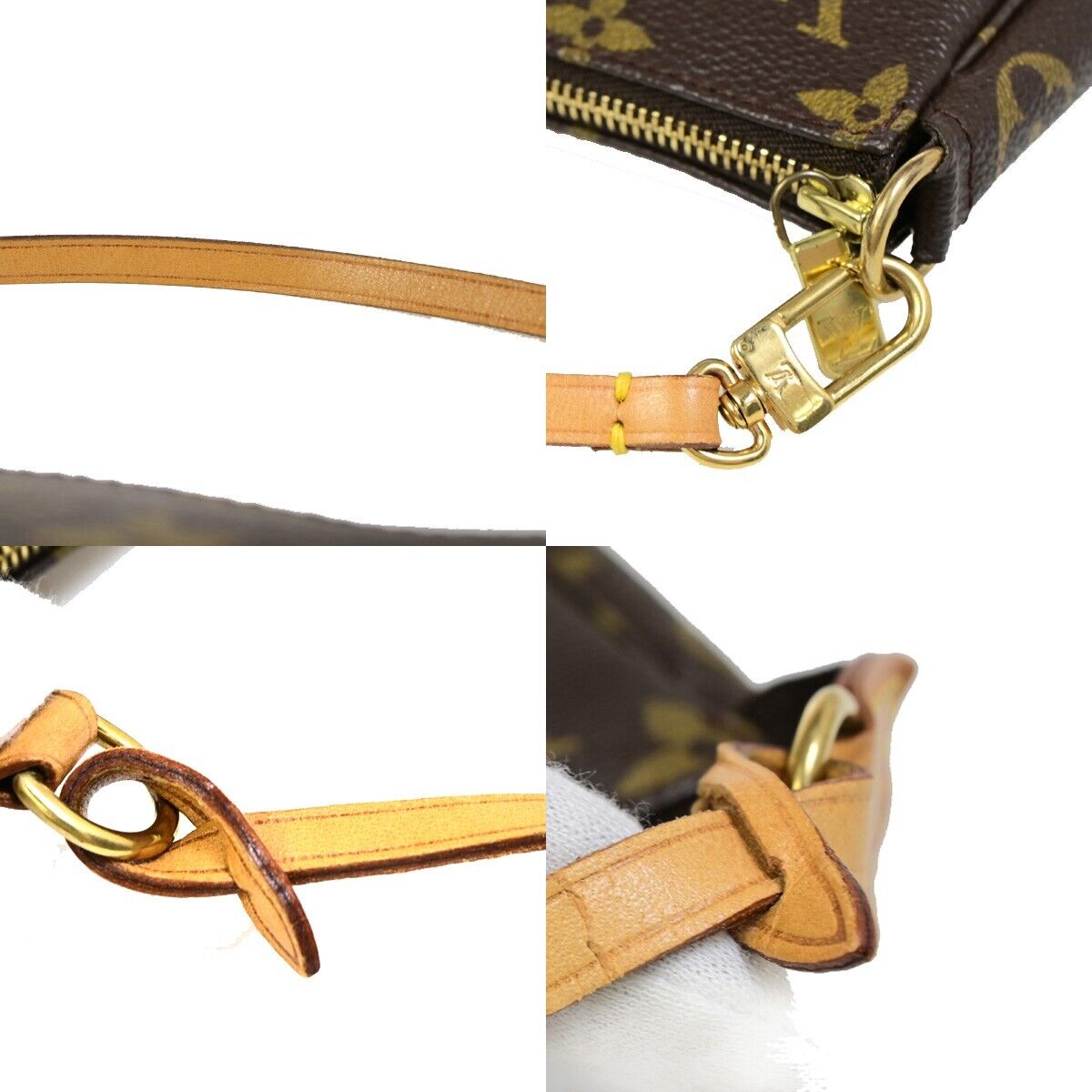LOUIS VUITTON Pochette Accessoires Hand Bag Monogram Leather BN M51980 90EB453