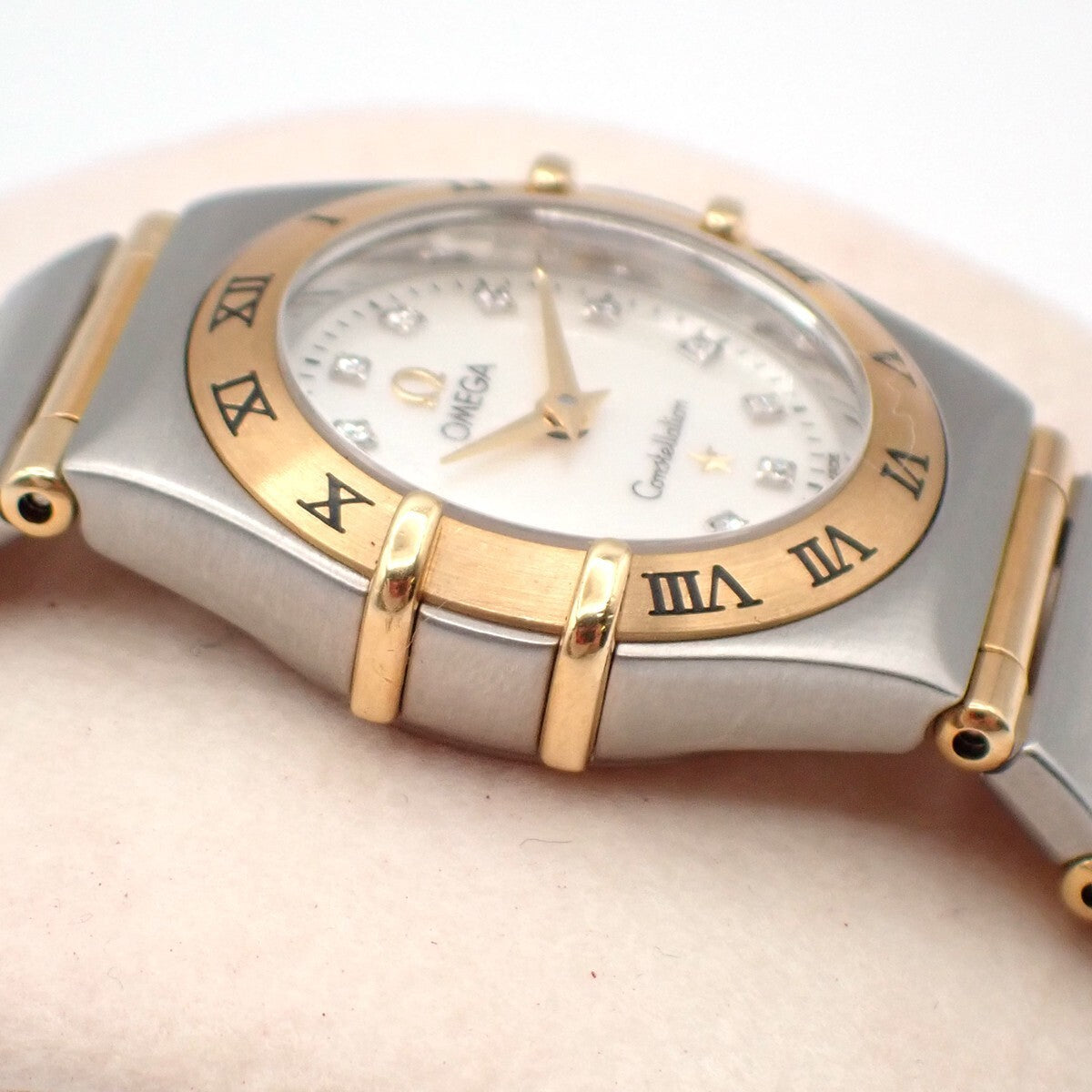OMEGA Constellation Ladies Watch 1262.75.00 Quartz Diamond Steel Gold 300RK956