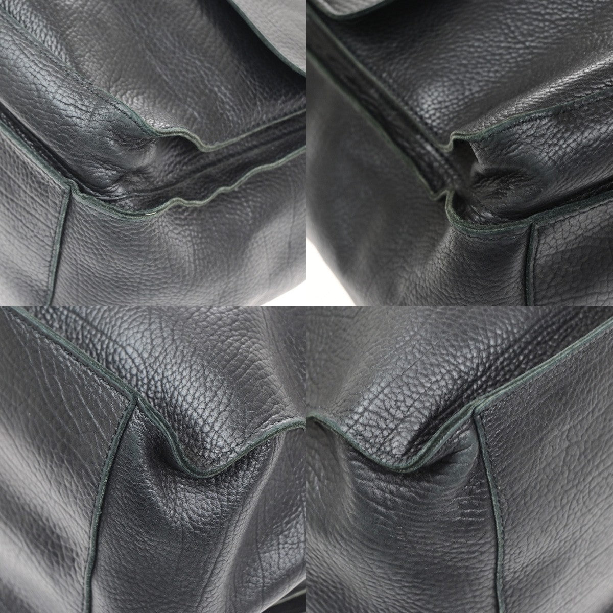 BOTTEGA VENETA Logo Crossbody Shoulder Bag Leather Black Italy 87CB068