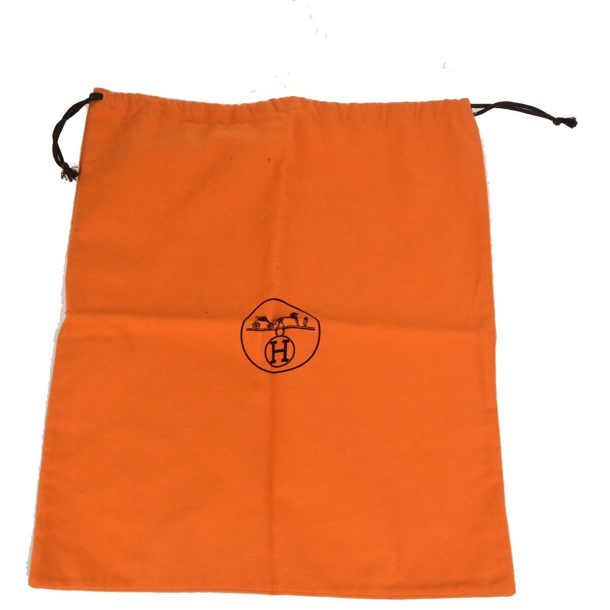 HERMES H Logo 5 Set Dust Bag Drawstring Canvas Cotton Orange Brown Beige 02KA445