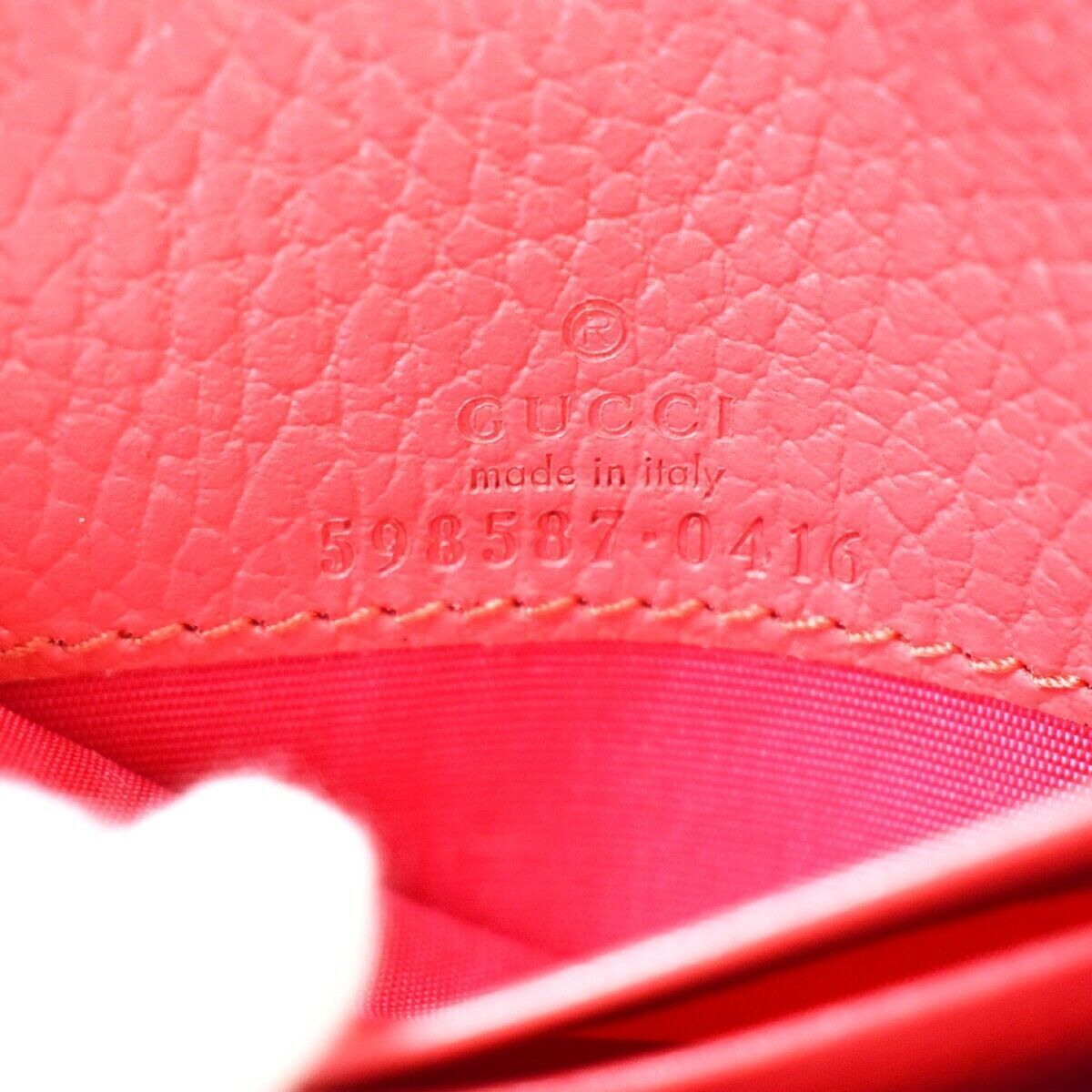 GUCCI Marmot GG Logos Bifold Wallet Purse Leather Pink Made In Italy 85RG026