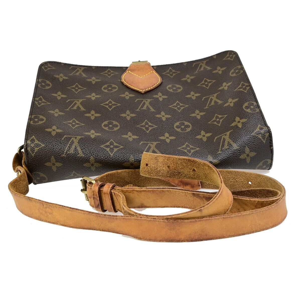 LOUIS VUITTON Cartouchiere GM Shoulder Bag Monogram Leather Brown M51252 67EC980