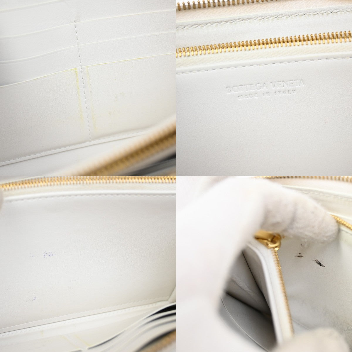 BOTTEGA VENETA Cassette Intrecciato Zippy Long Wallet Leather White GHW 64KB978