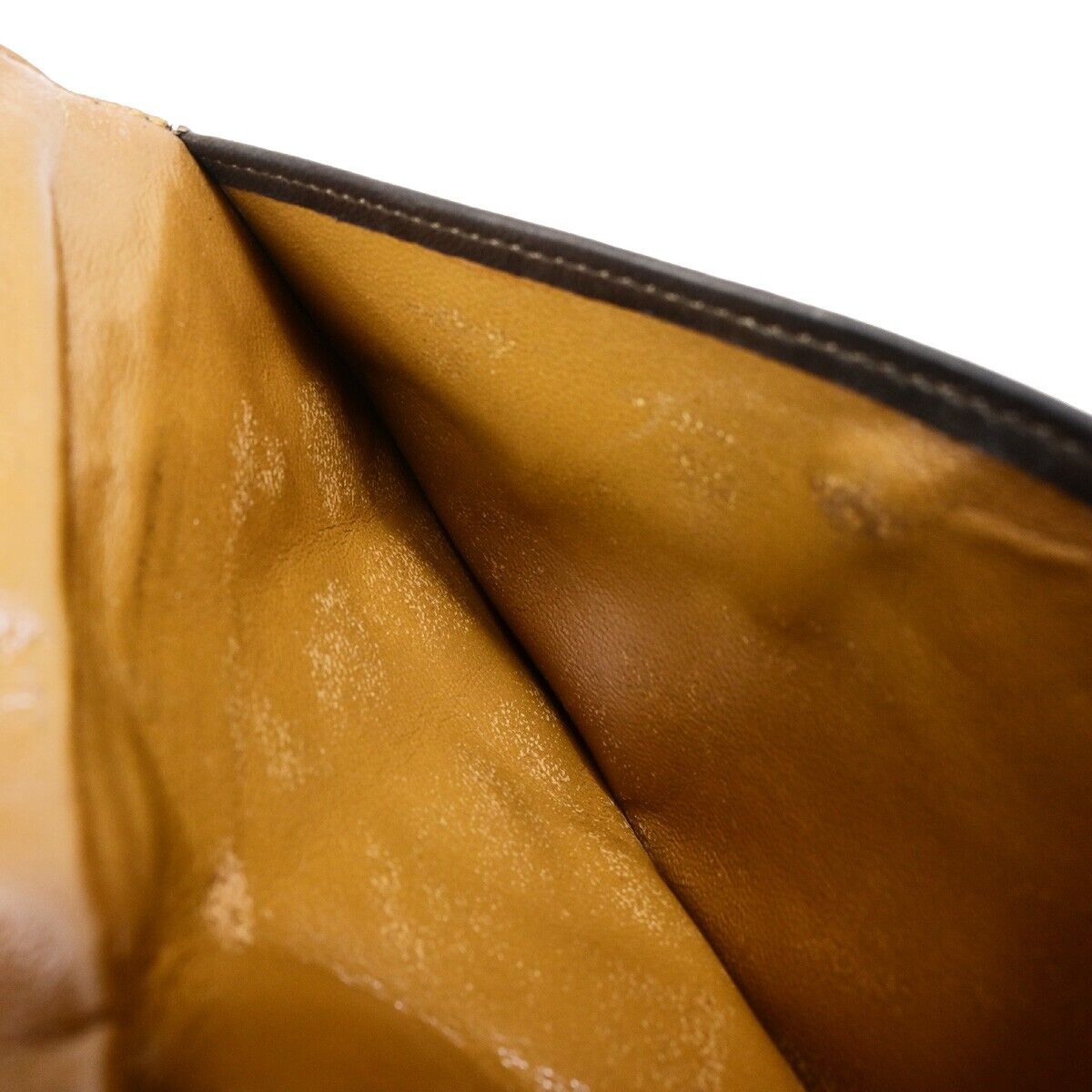 CHANEL CC Logo Matelasse Mini Pouch Wallet Coin Case Leather Brown Gold 62EB312