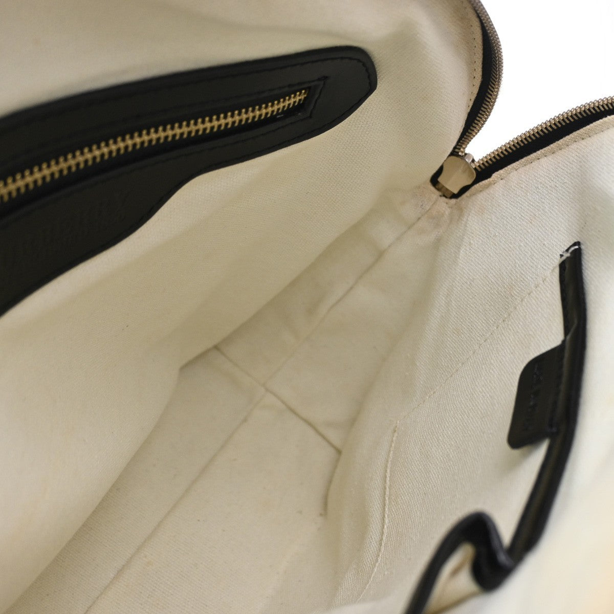 BURBERRY Logo Nova Check Pattern Hand Bag Leather Canvas Black Brown GHW 32TA663