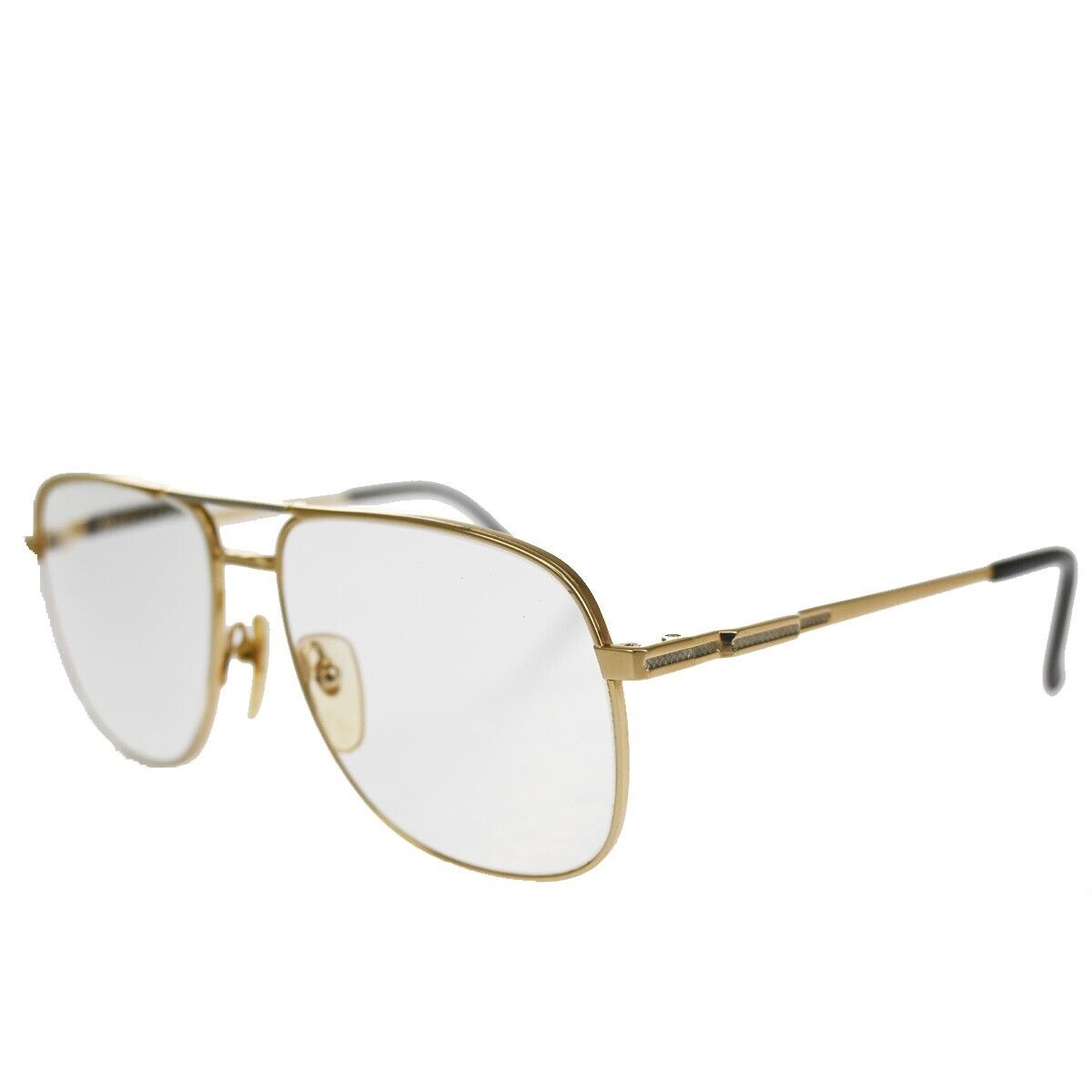 Burberrys Logo Reading Glasses Eye Wear Metal Gold Plated Plastic 08YA139