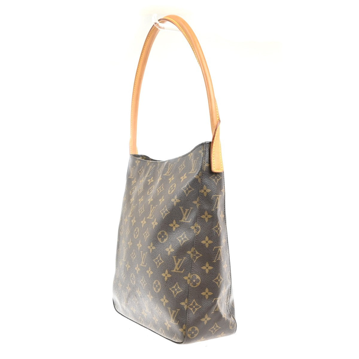 LOUIS VUITTON Logo Looping GM Shoulder Bag Monogram Leather Brown M51145 13KC475