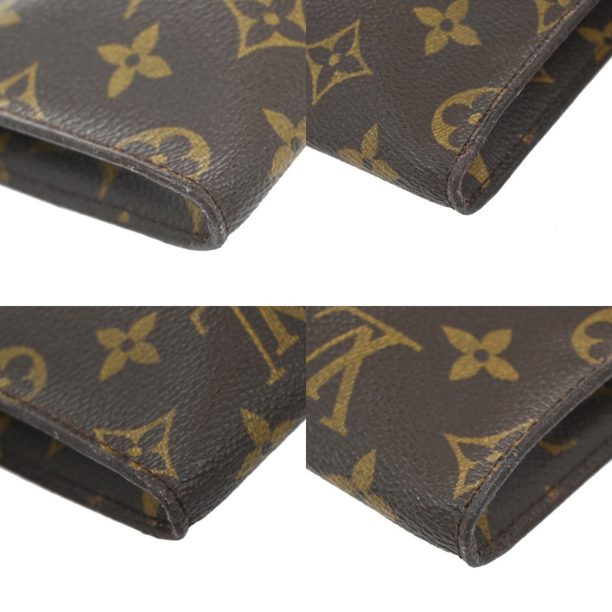 LOUIS VUITTON Logo BUCKET PM Pouch Bag Monogram Leather Brown France 60KP599