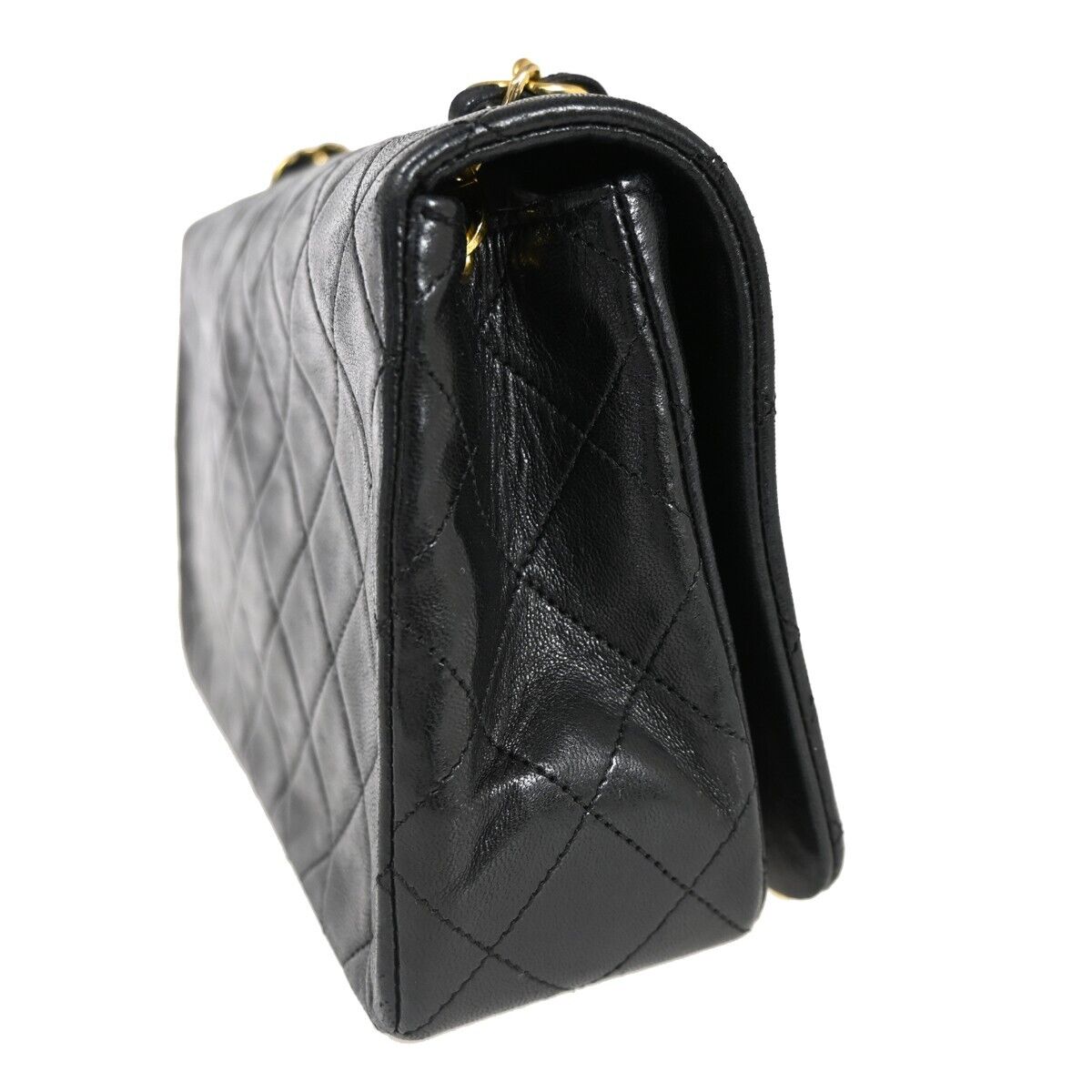 CHANEL CC Full Flap Matelasse 23 Chain Shoulder Bag Leather Black GHW 861RJ067