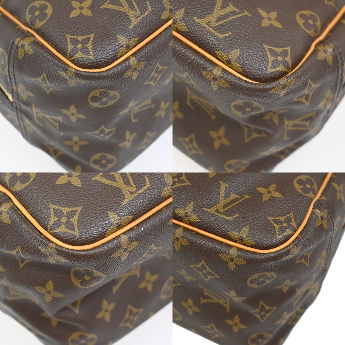 LOUIS VUITTON LV Logo Deauville Hand Bag Monogram Leather Brown M47270 73ZA272