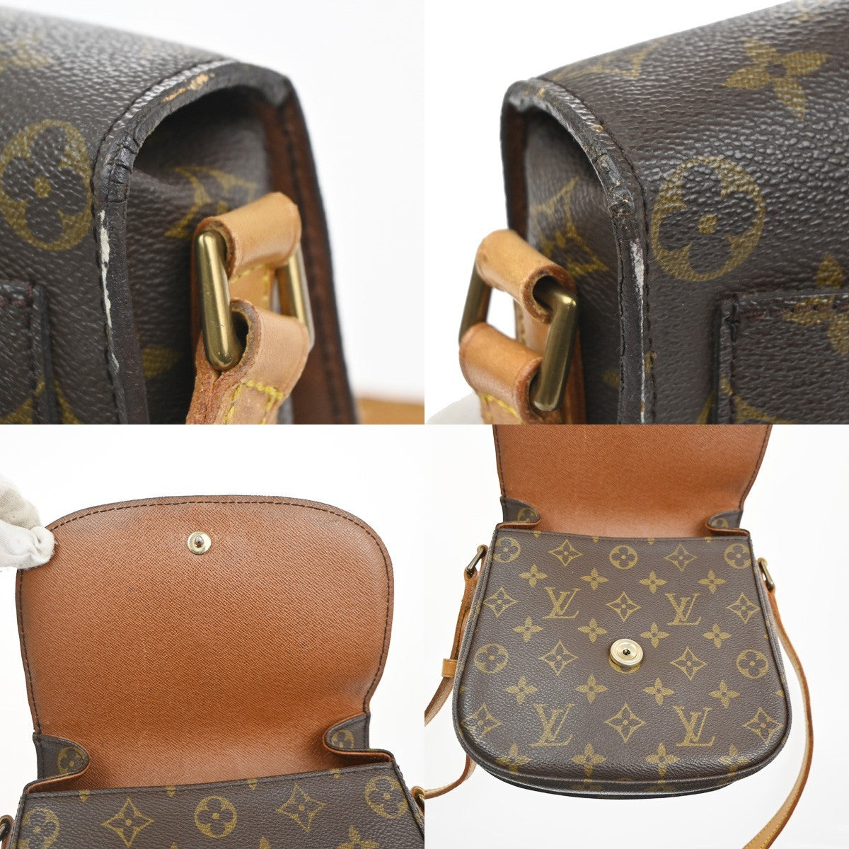 LOUIS VUITTON Saint Cloud MM Shoulder Bag Monogram Leather Brown M51243 31MA461