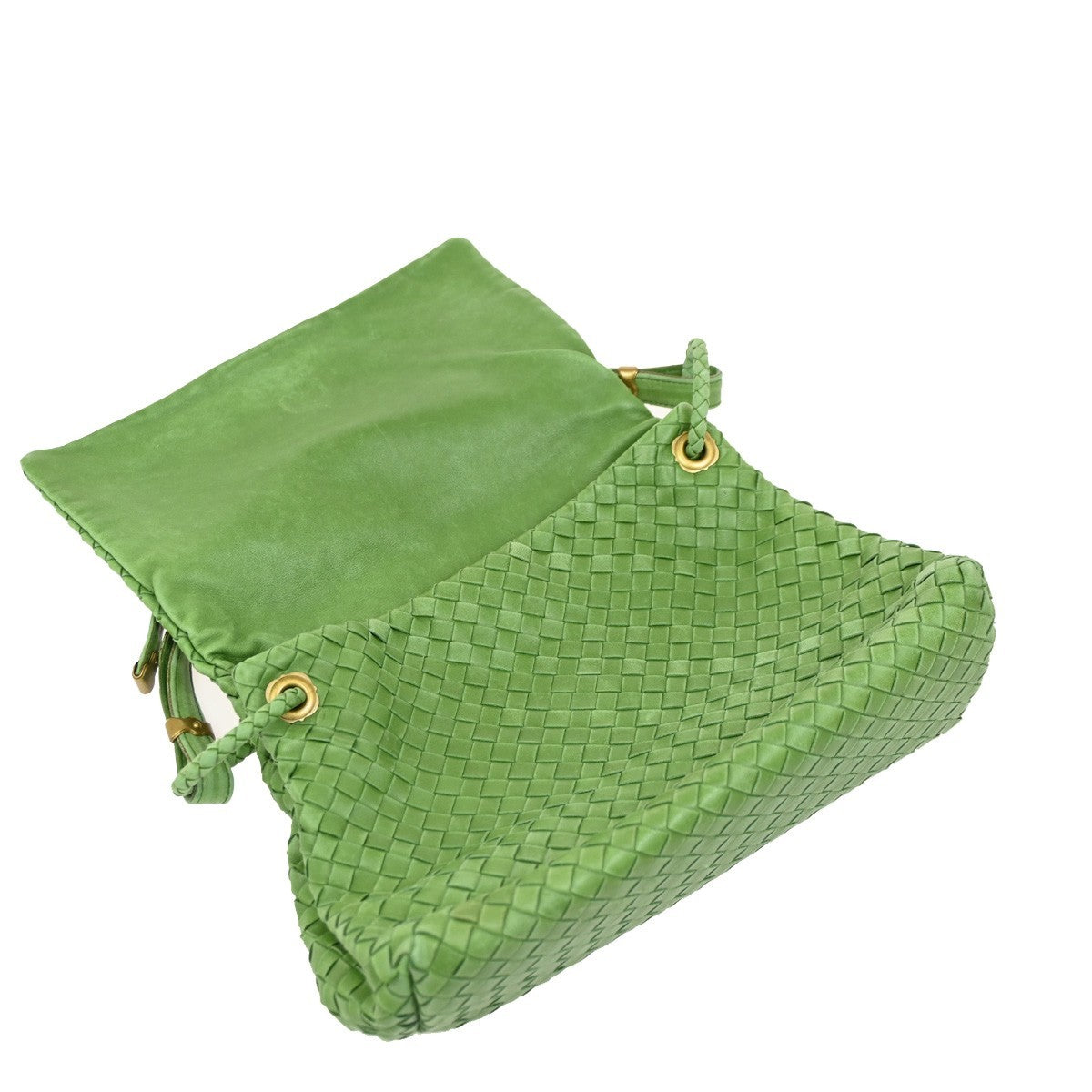 BOTTEGA VENETA Logo Nappa Intrecciato Shoulder Bag Leather Green Italy 11RL624