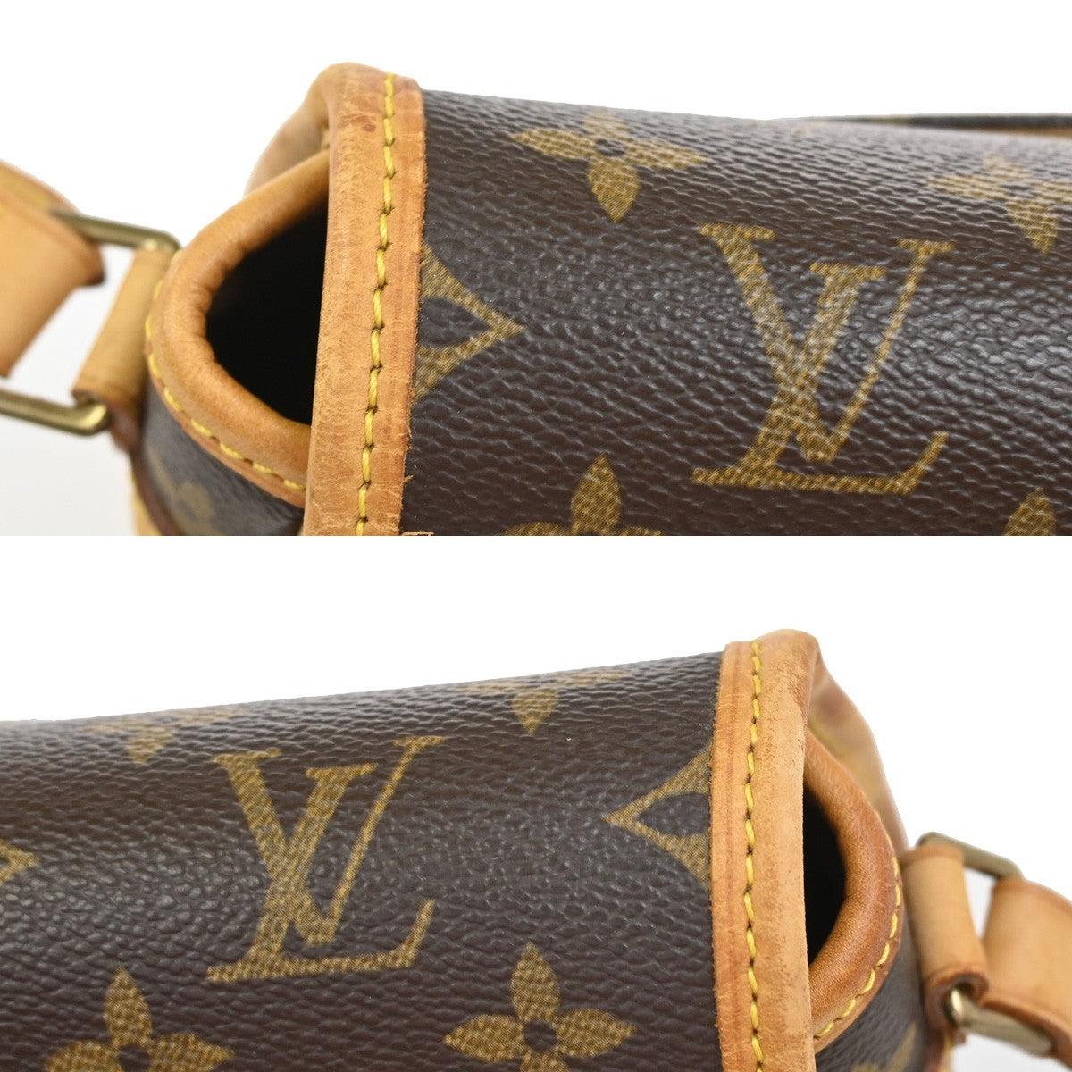 LOUIS VUITTON Sologne Shoulder Bag Monogram Leather Brown France M42250 93YJ062